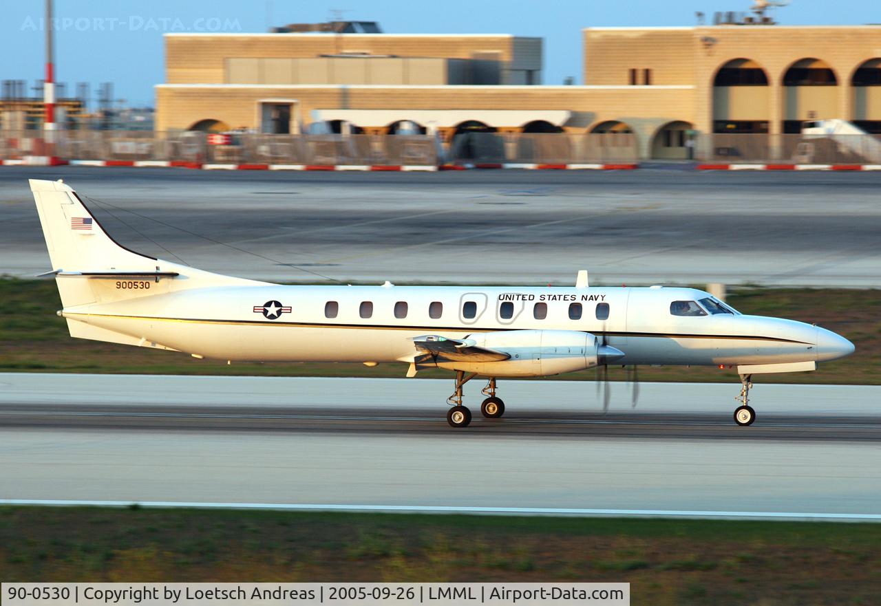 90-0530, Fairchild Swearingen SA-227AC Metro III C/N DC-796M, Landing at Malta Luqa Int.