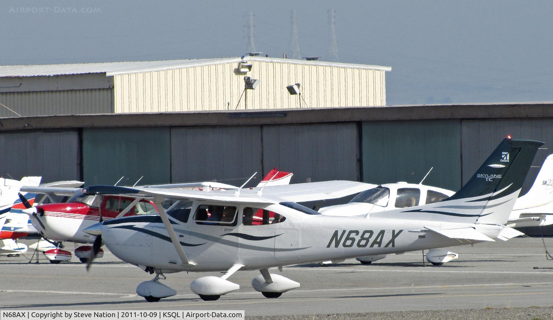 N68AX, 2008 Cessna T182T Turbo Skylane C/N T18208851, Mashair LLC (Santa Barbara, CA) 2008 Cessna T182T taxis in @ San Carlos, CA