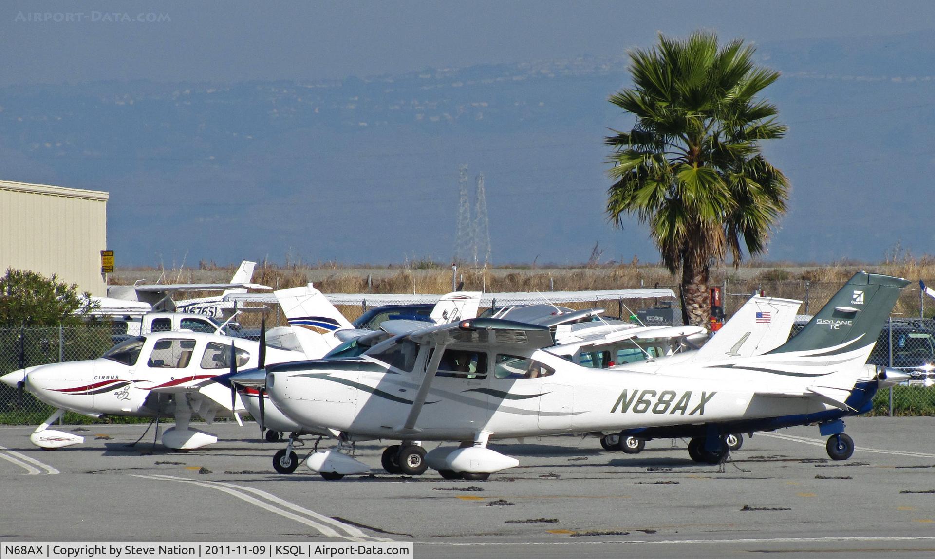 N68AX, 2008 Cessna T182T Turbo Skylane C/N T18208851, Mashair LLC (Santa Barbara, CA) 2008 Cessna T182T parked on transient ramp @ San Carlos, CA