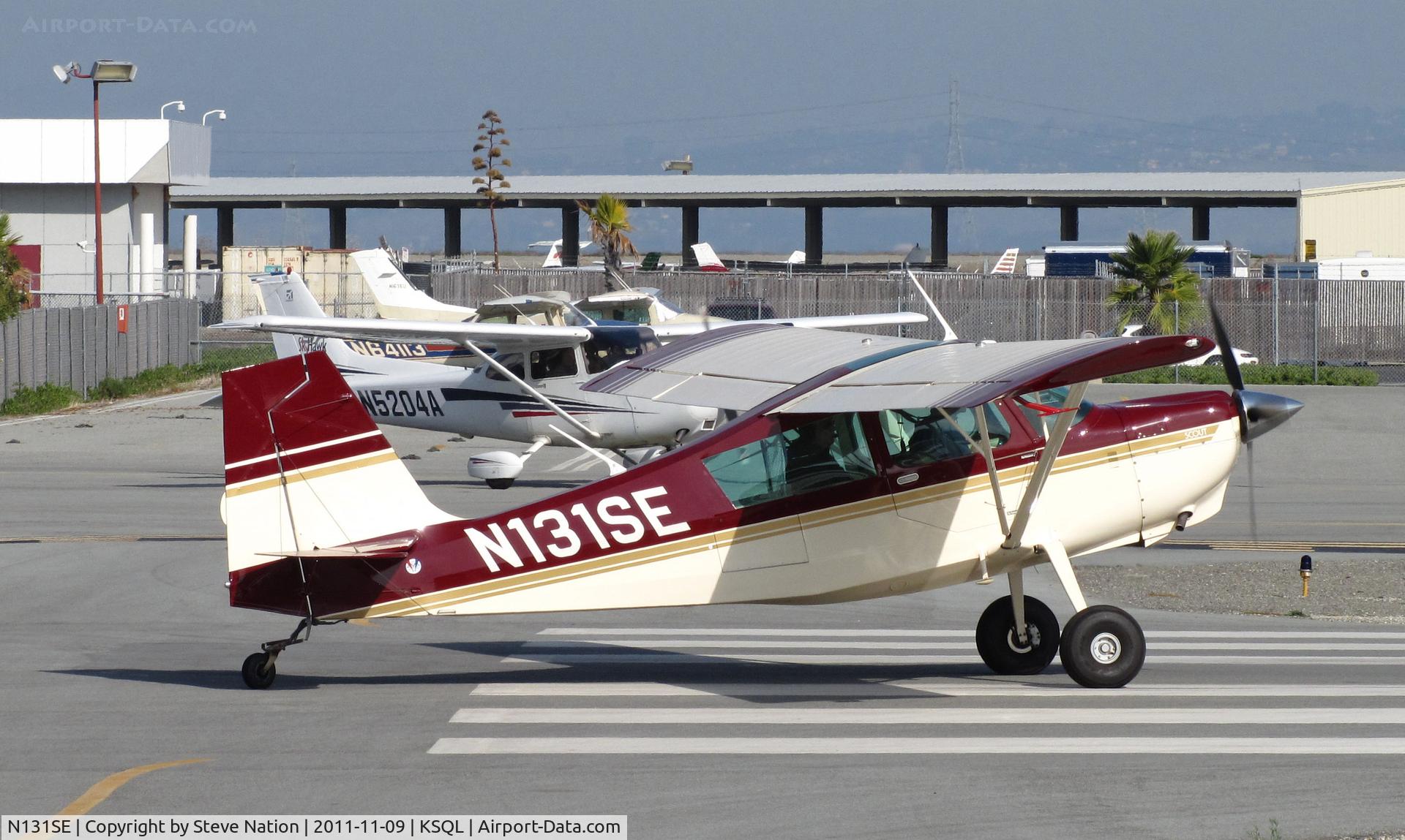 N131SE, 2006 American Champion 8GCBC Scout C/N 490-2006, Locally-based 2006 American Champion Aircraft 8GCBC ready for take-off @ San Carlos, CA
