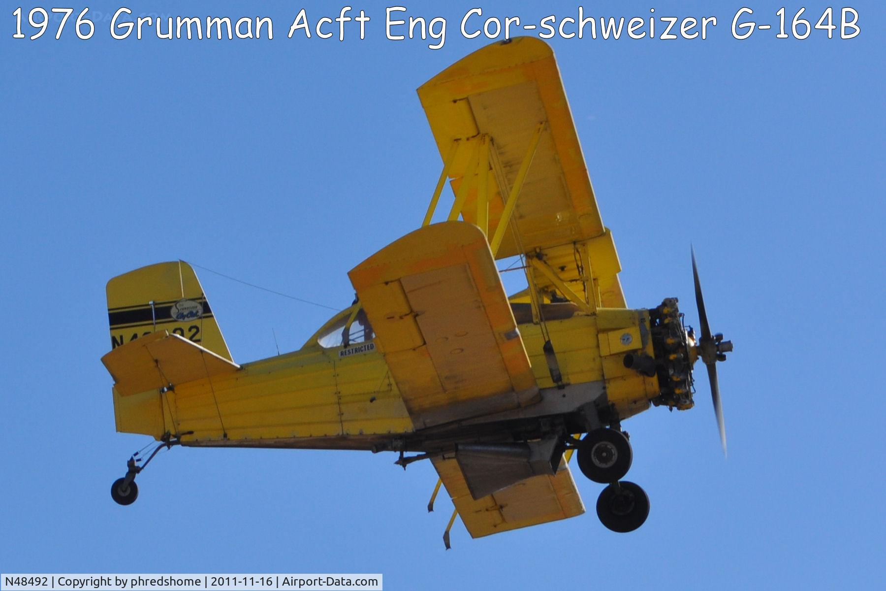 N48492, 1976 Grumman-Schweizer G-164B C/N 47B, Near Westley Ca
