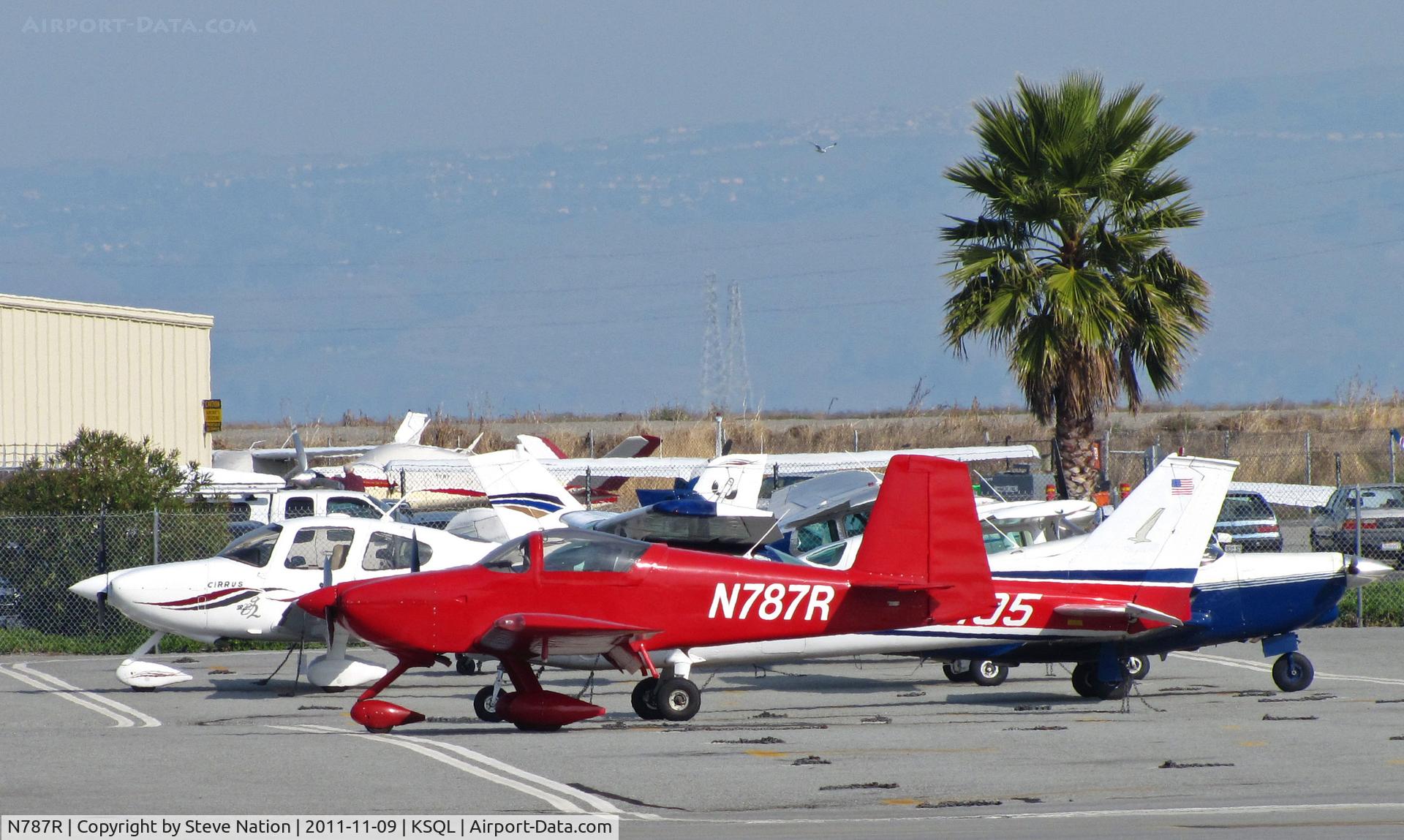 N787R, Vans RV-7A C/N 72913, Locally-based all red 2008 RV-7A homebuilt on ramp @ San Carlos, CA