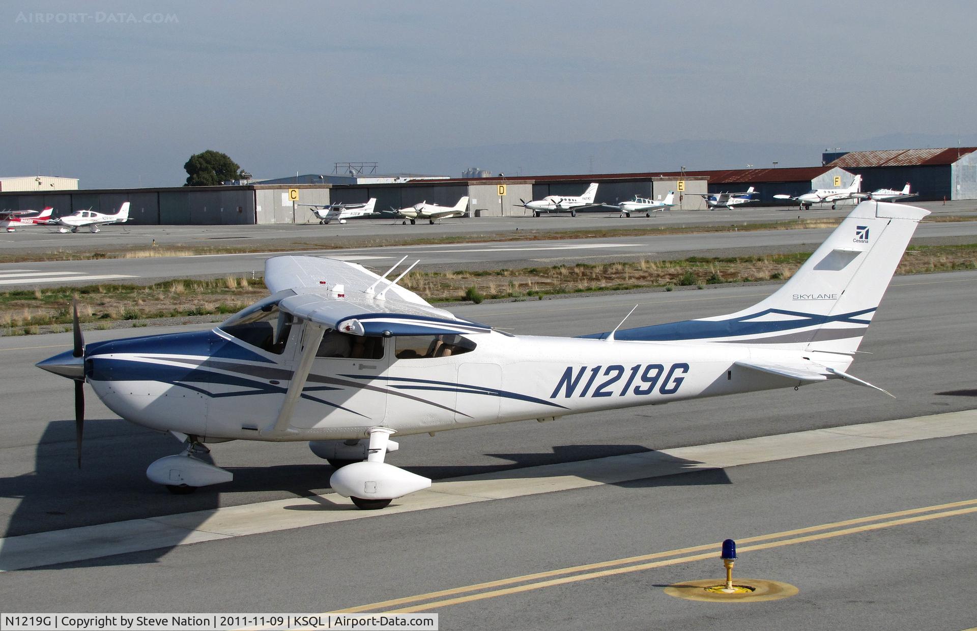 N1219G, 2007 Cessna 182T Skylane C/N 18281886, Couch Potato LLC (Foster City, CA)  2007 Cessna 182T  running-up engine @ San Carlos, CA