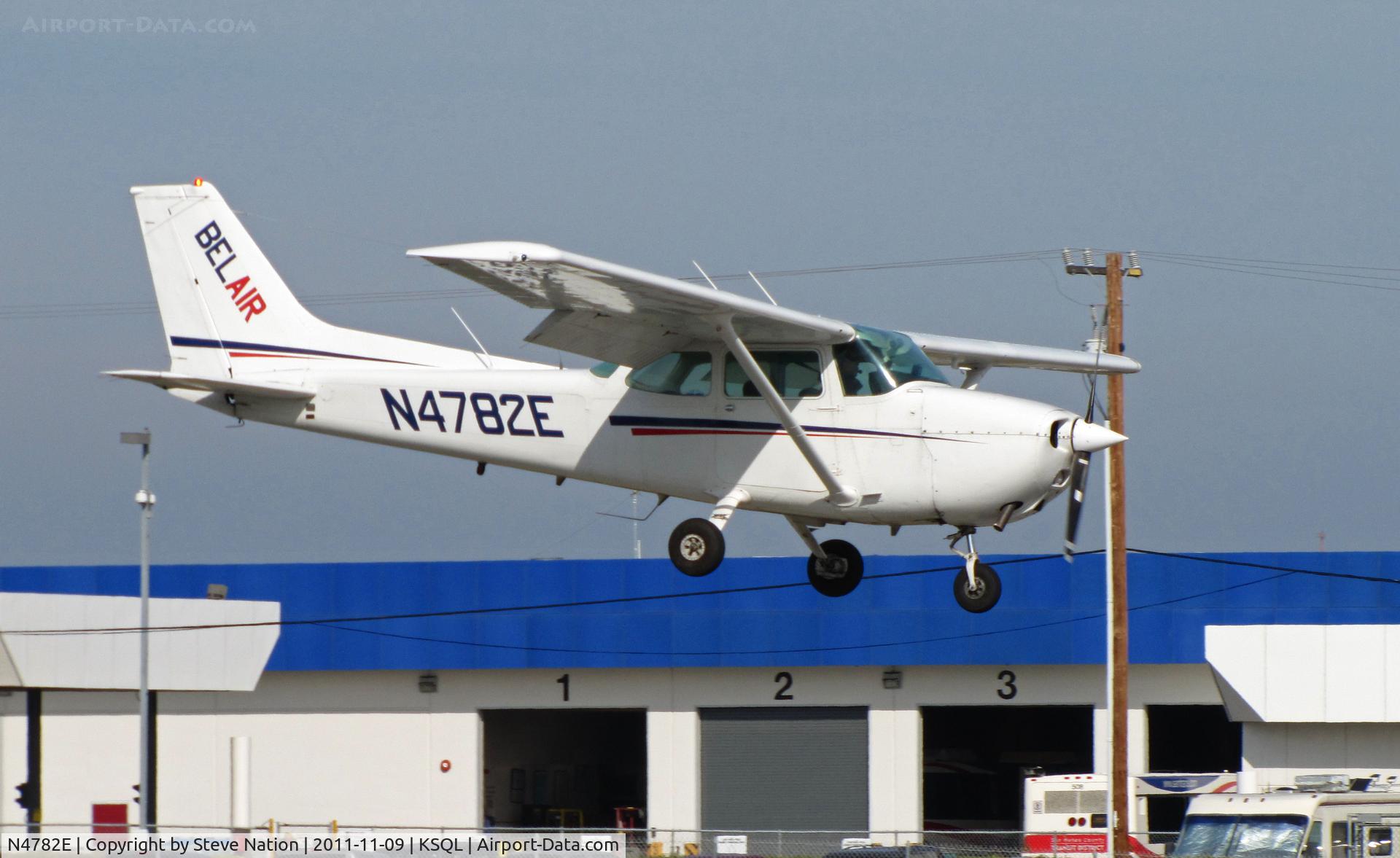 N4782E, 1978 Cessna 172N C/N 17271647, Bel Air 1978 Cessna 172N on training flight near touchdown @ San Carlos, CA