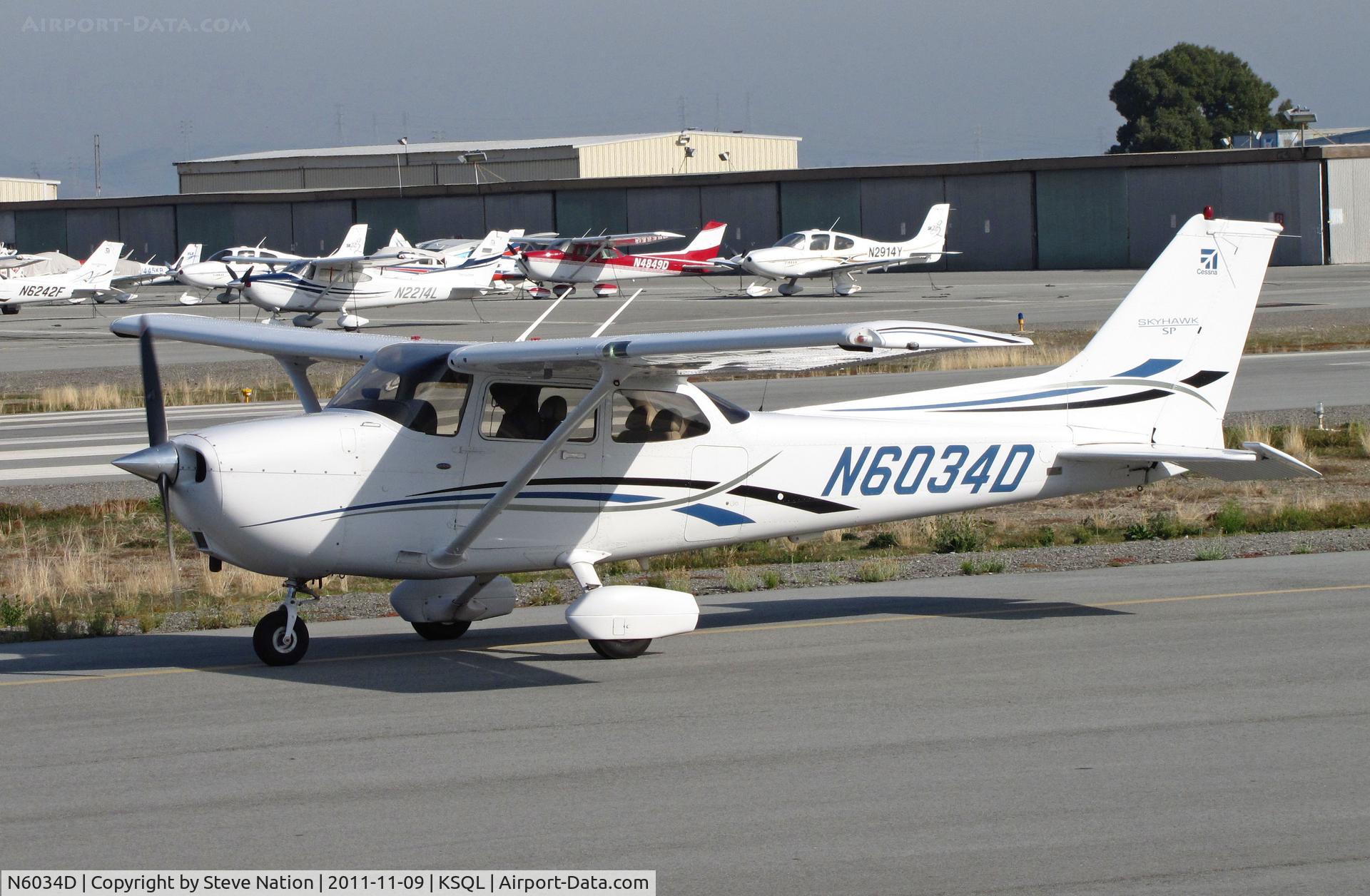 N6034D, 2006 Cessna 172S C/N 172S10195, Locally-based Diamond Air Ventures 2006 Cessna 172S taxis for another training go around to San Carlos, CA