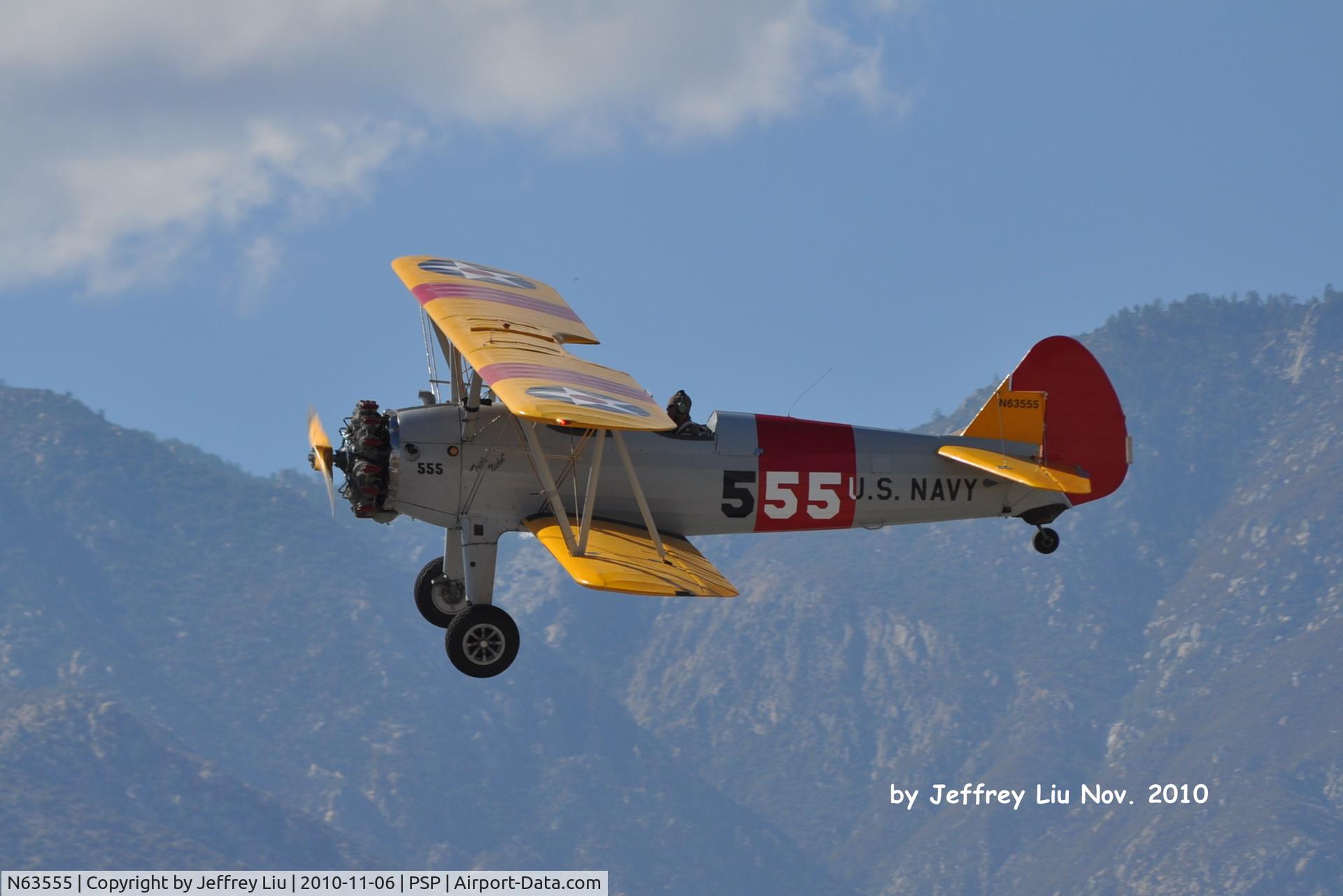 N63555, 1946 Boeing A75N1(PT17) C/N 75-8014, Palm Springs Airshow Nov. 2010
