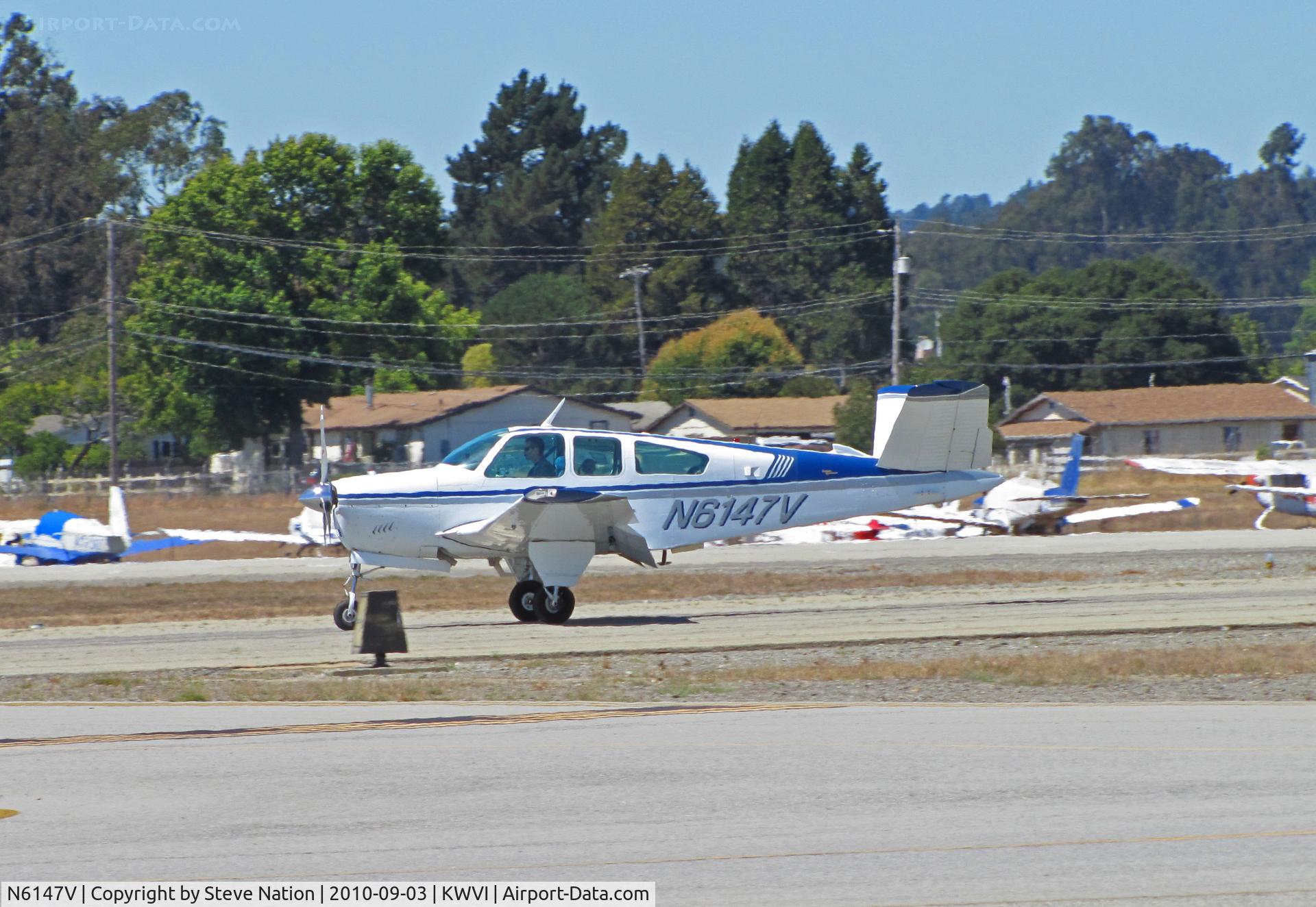 N6147V, 1965 Beech S35 Bonanza C/N D-7791, 1961 Beech S35 Bonanza landing @ Watsonville Fly-In