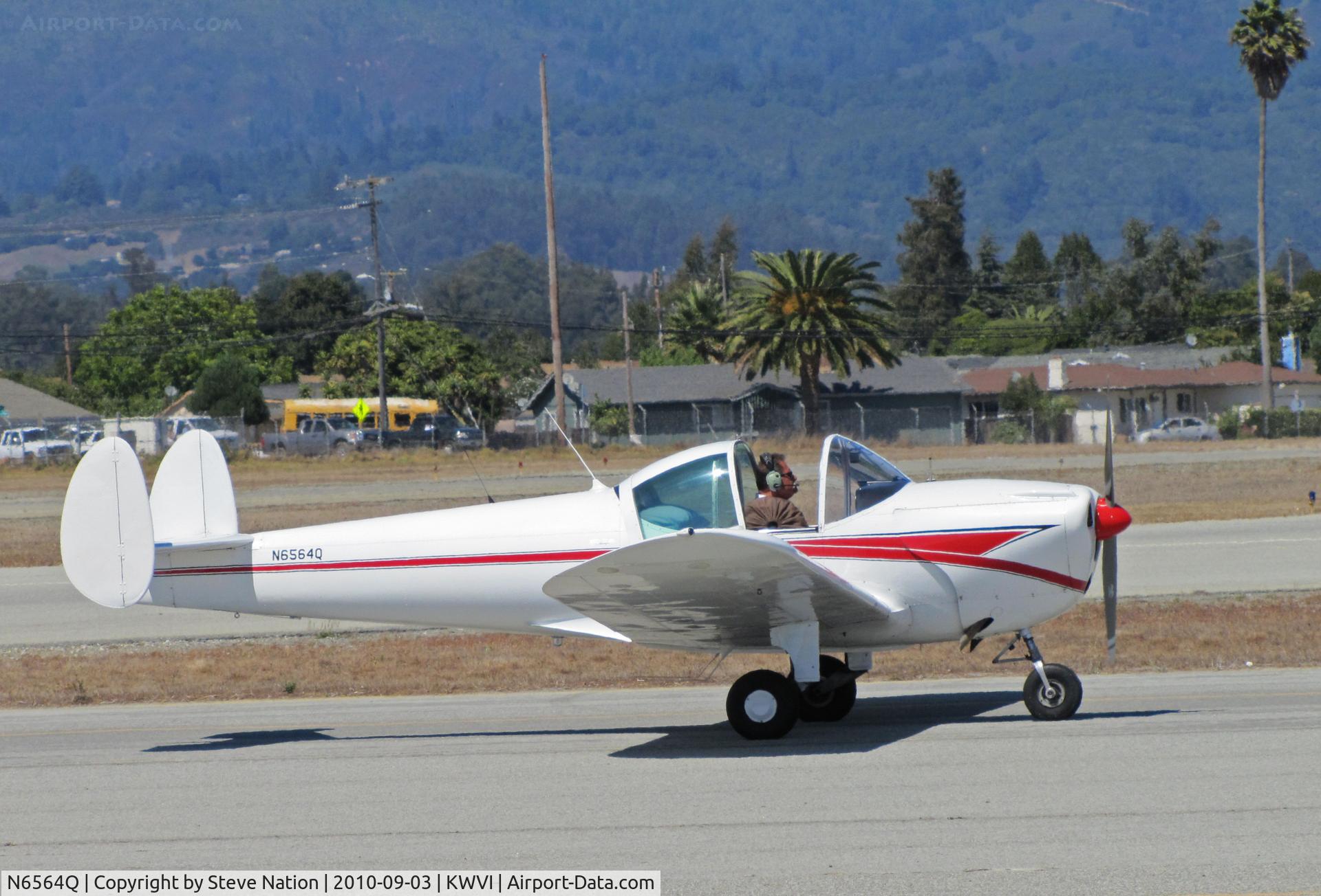 N6564Q, 1965 Alon A2 Aircoupe C/N A-64, 1965 Alon A2 from Santa Paula taxis @ Watsonville, CA Fly-In