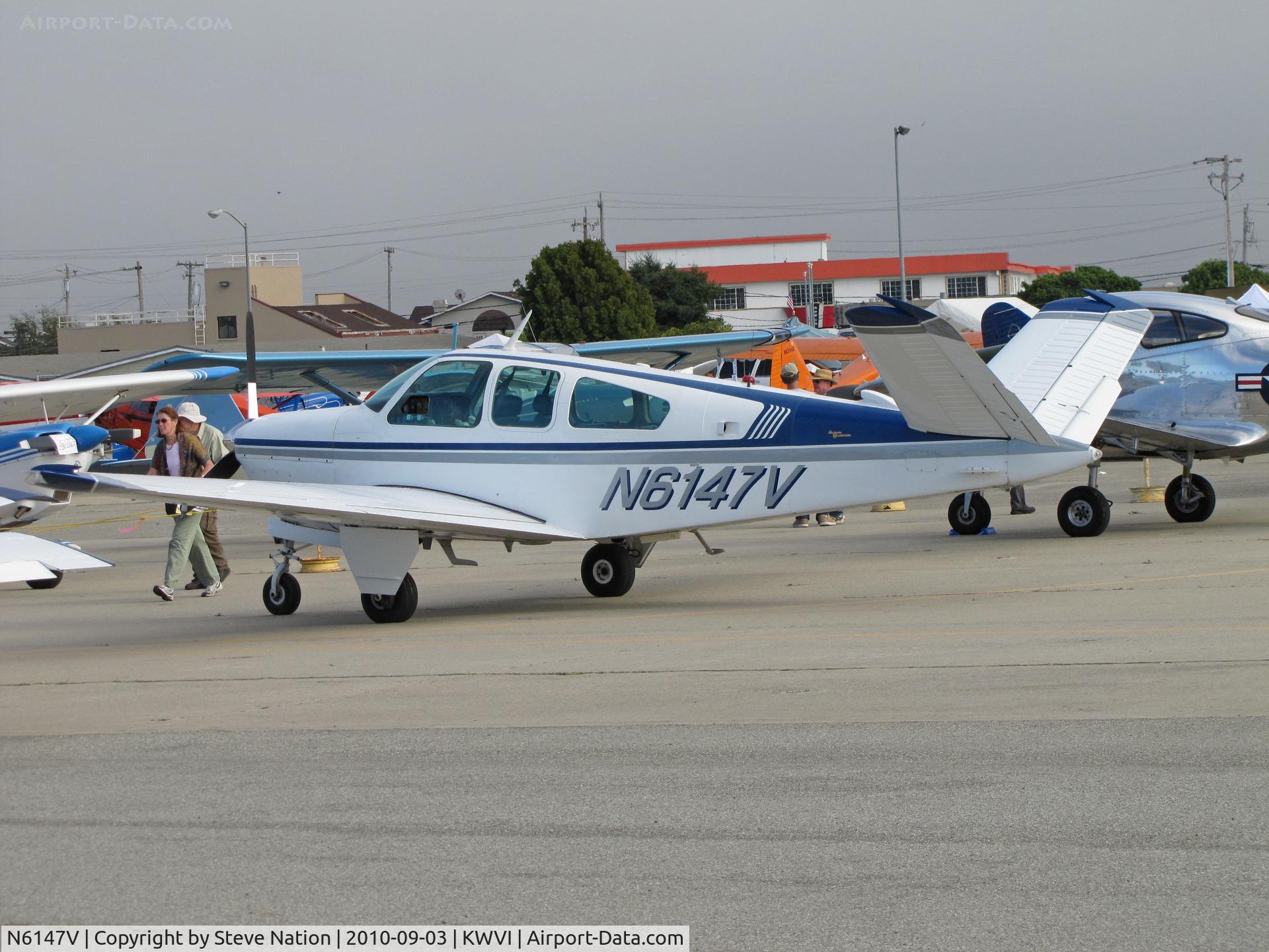 N6147V, 1965 Beech S35 Bonanza C/N D-7791, 1961 Beech S35 Bonanza in static display @ Watsonville Fly-In