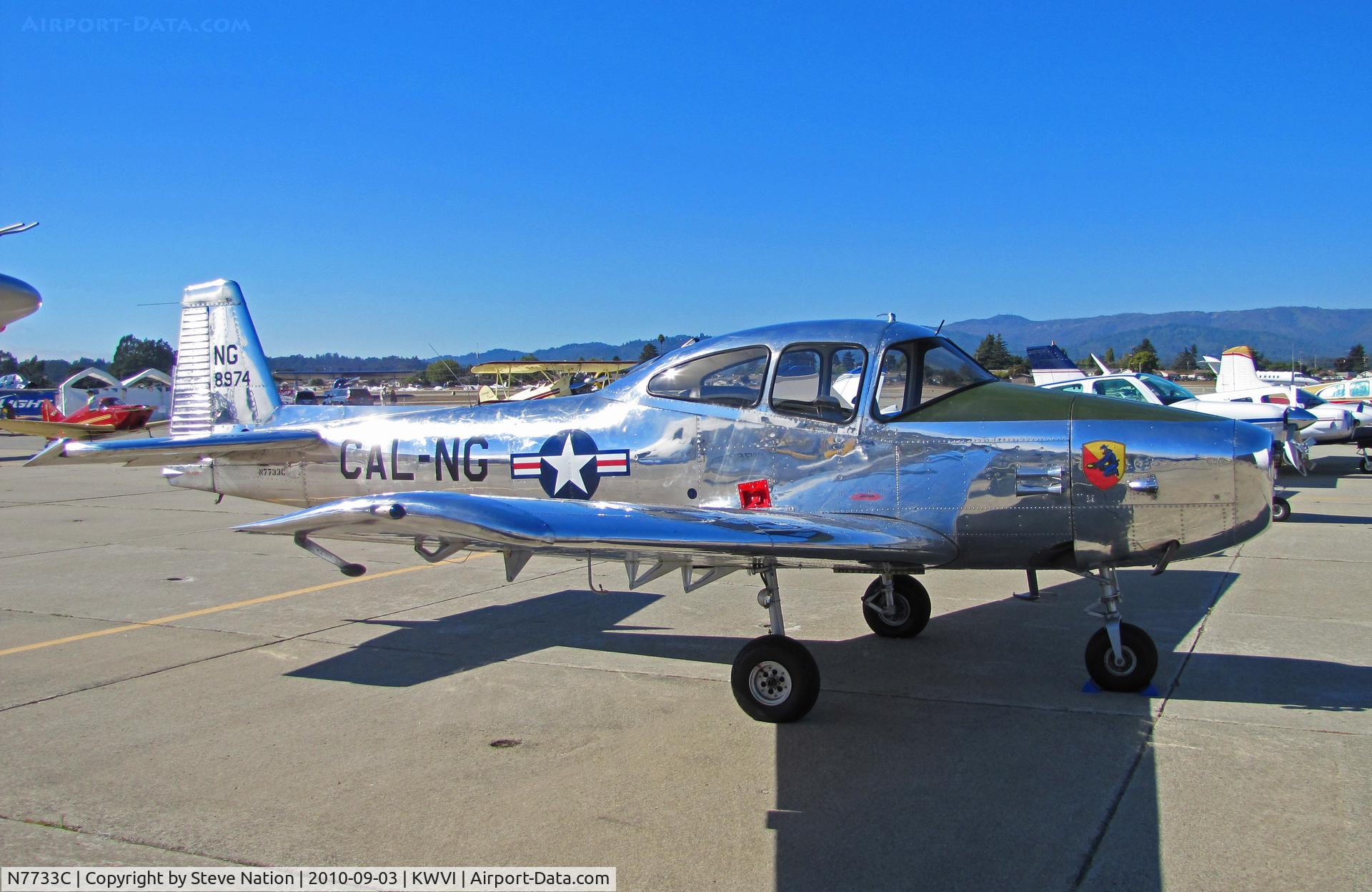 N7733C, 1948 Ryan Navion L-17B C/N NAV-4-1680, 1948 Navion L-17B-RY painted as CAL-NG 48-0974 (8974) polished aluminum @ Watsonville, CA Fly-In
