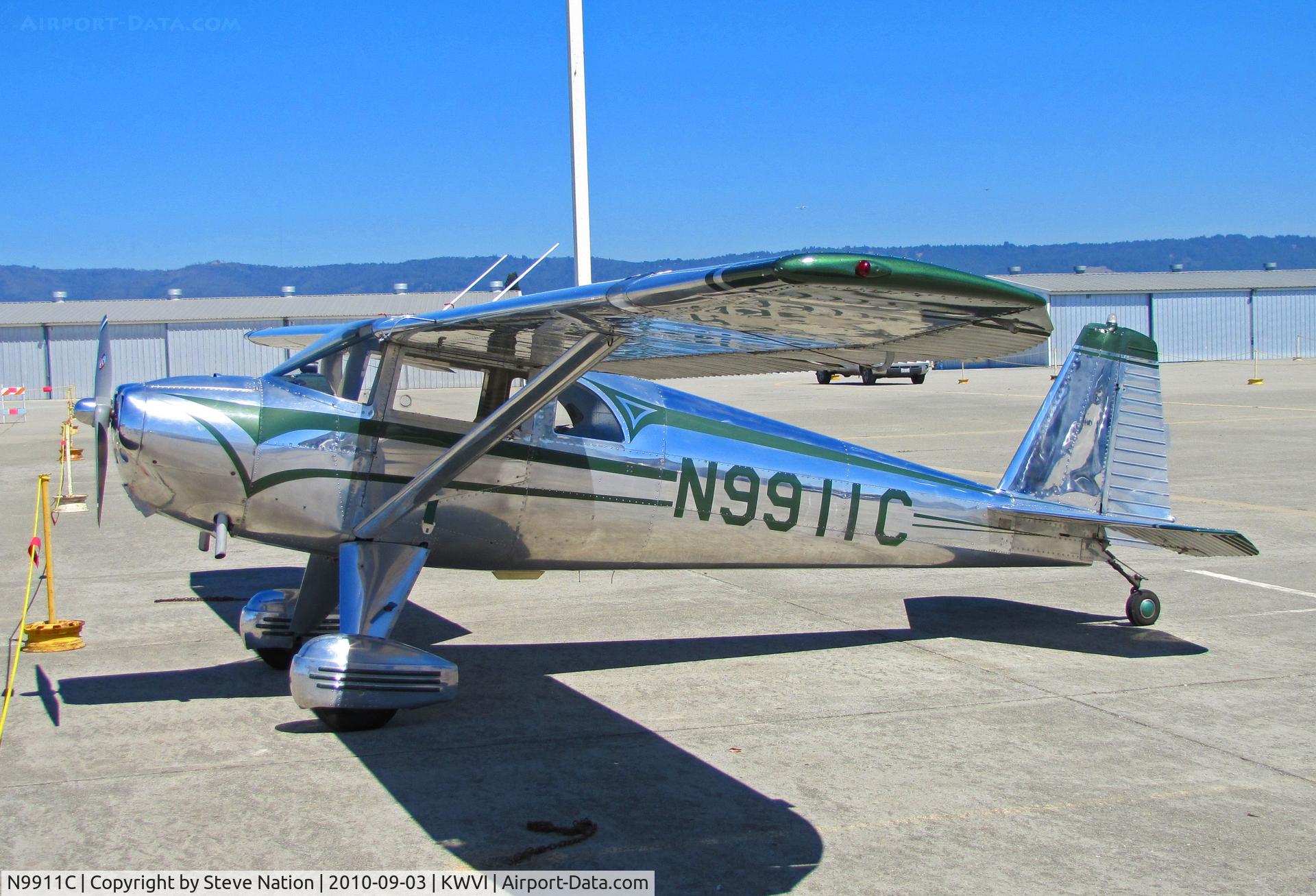 N9911C, 1959 Silvaire 8F C/N S-15, Polished aluminum and Riverside, CA-based 1959 Luscombe 8F @ Watsonville, CA Fly-In