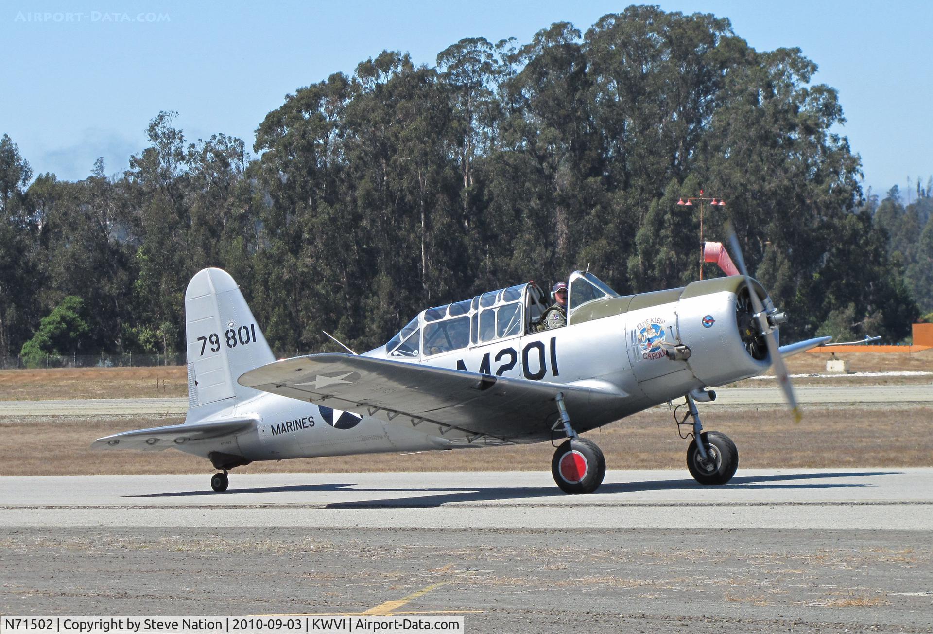 N71502, 1942 Consolidated Vultee BT-13B (SNV-2) C/N 79-801, 1942 Consolidated Vultee BT-13B painted as Marines SNV-2 BuAer 79801 (not a real seriul #?) coded M201 and 
