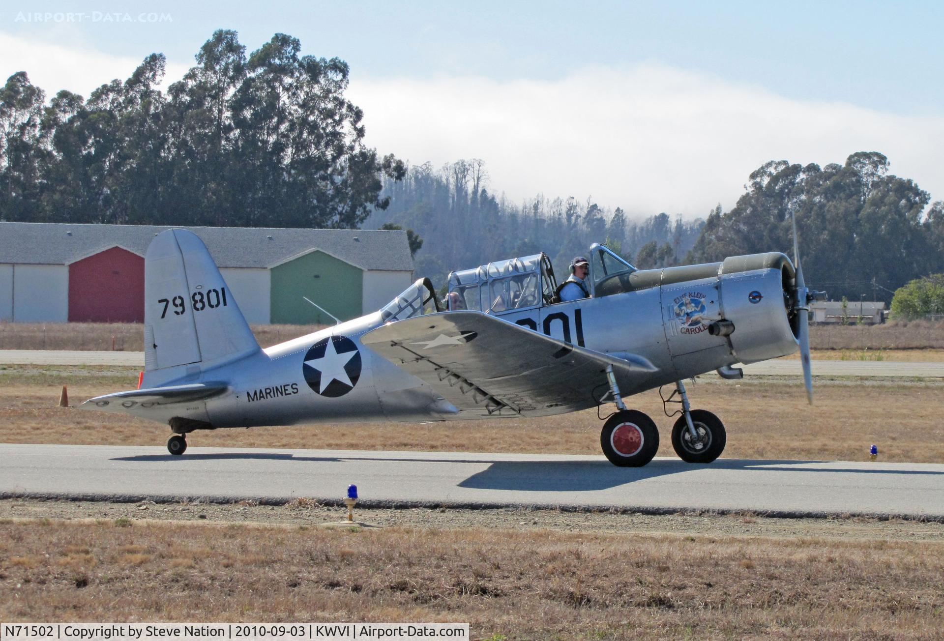 N71502, 1942 Consolidated Vultee BT-13B (SNV-2) C/N 79-801, 1942 Consolidated Vultee BT-13B painted as Marines SNV-2 BuAer 79801 (not a real seriul #?) coded M201 and 