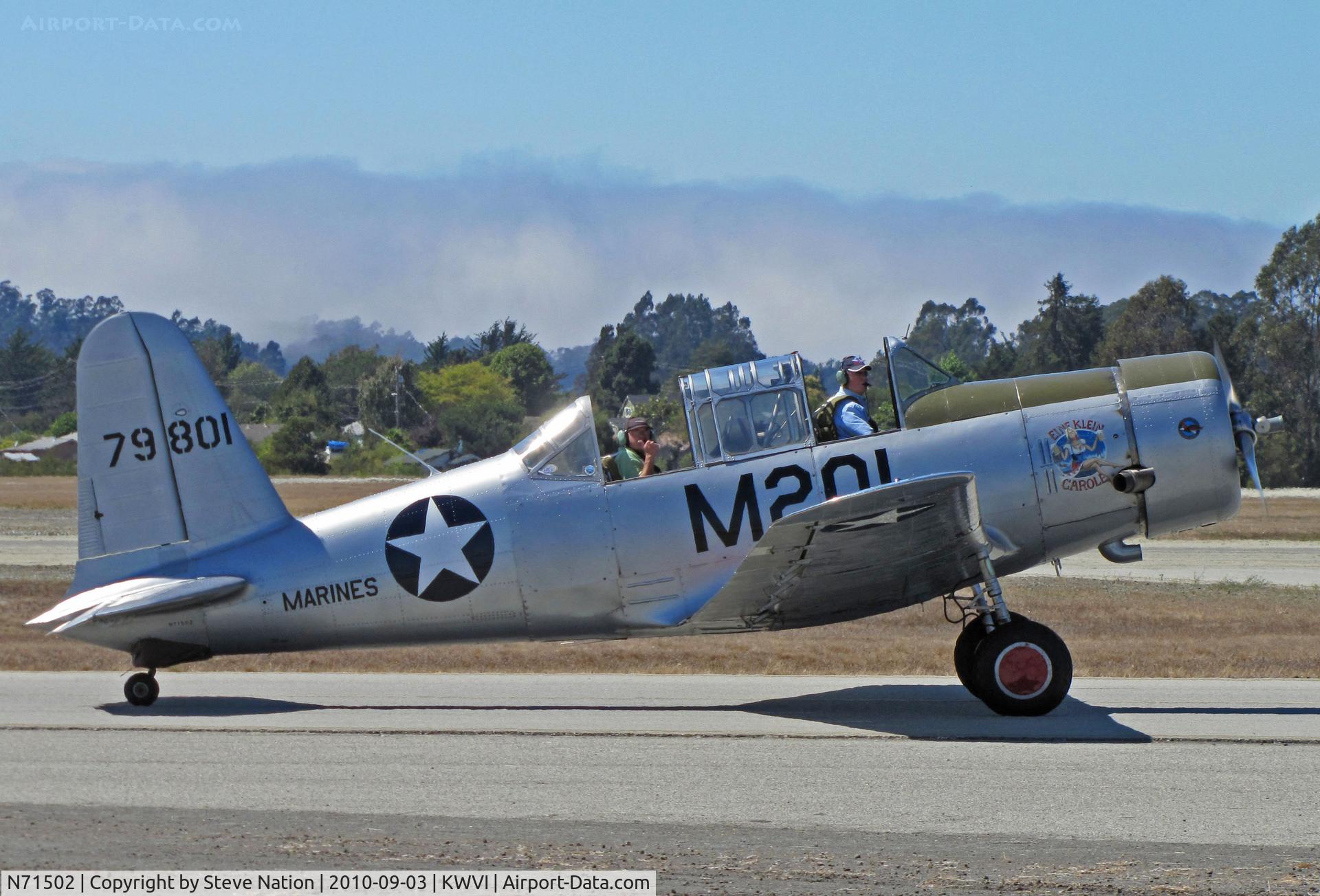 N71502, 1942 Consolidated Vultee BT-13B (SNV-2) C/N 79-801, 1942 Consolidated Vultee BT-13B painted as Marines SNV-2 BuAer 79801 (not a real seriul #?) coded M201 and 