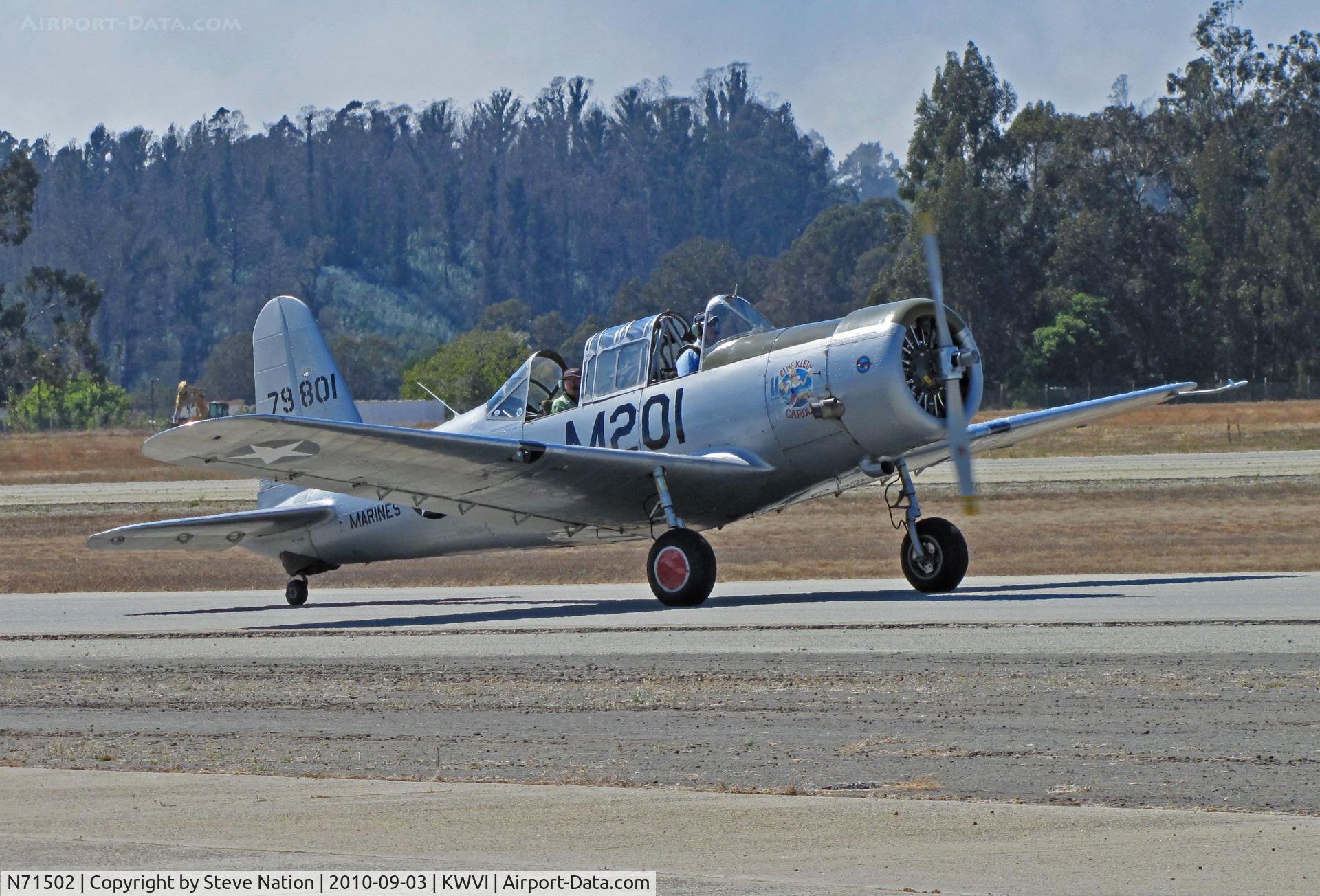 N71502, 1942 Consolidated Vultee BT-13B (SNV-2) C/N 79-801, 1942 Consolidated Vultee BT-13B painted as Marines SNV-2 BuAer 79801 (not a real seriul #?) coded M201 and 