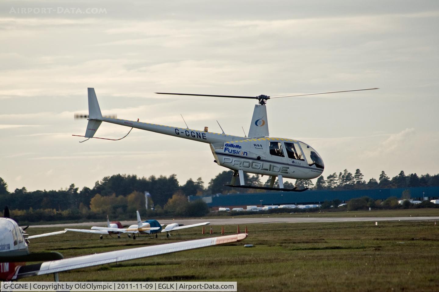 G-CGNE, 2010 Robinson R44 Raven II C/N 12952, Lift off