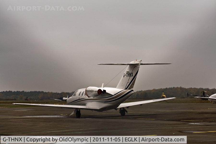 G-THNX, 1993 Cessna 525 CitationJet CJ1 C/N 525-0022, Port rear quarter