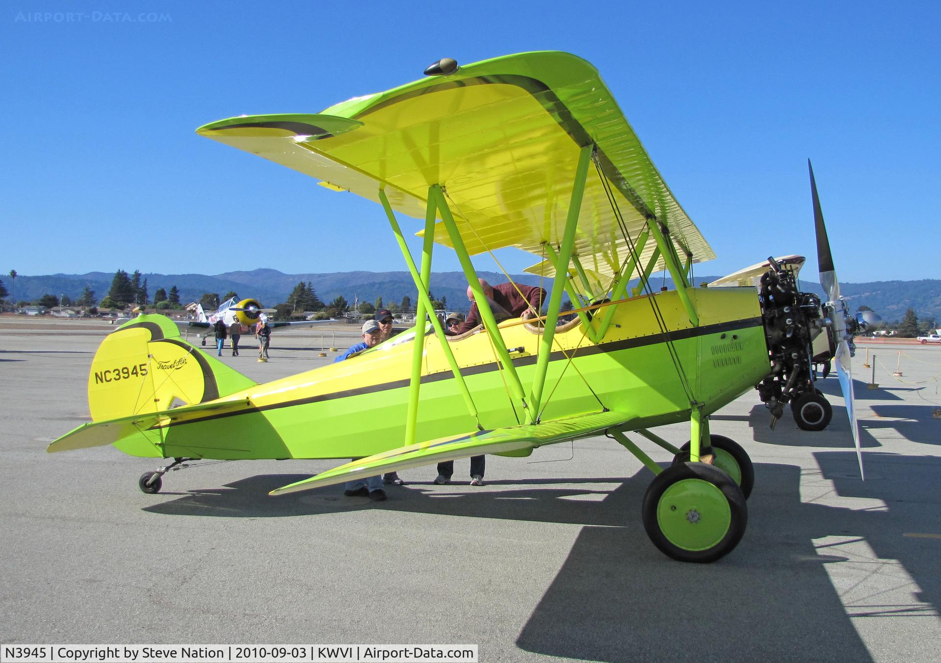 N3945, 1926 Travel Air 4000 C/N 319, Lime green (!) 1926 Travel Air 4000 painted as NC3945 @ Watsonville Fly-In