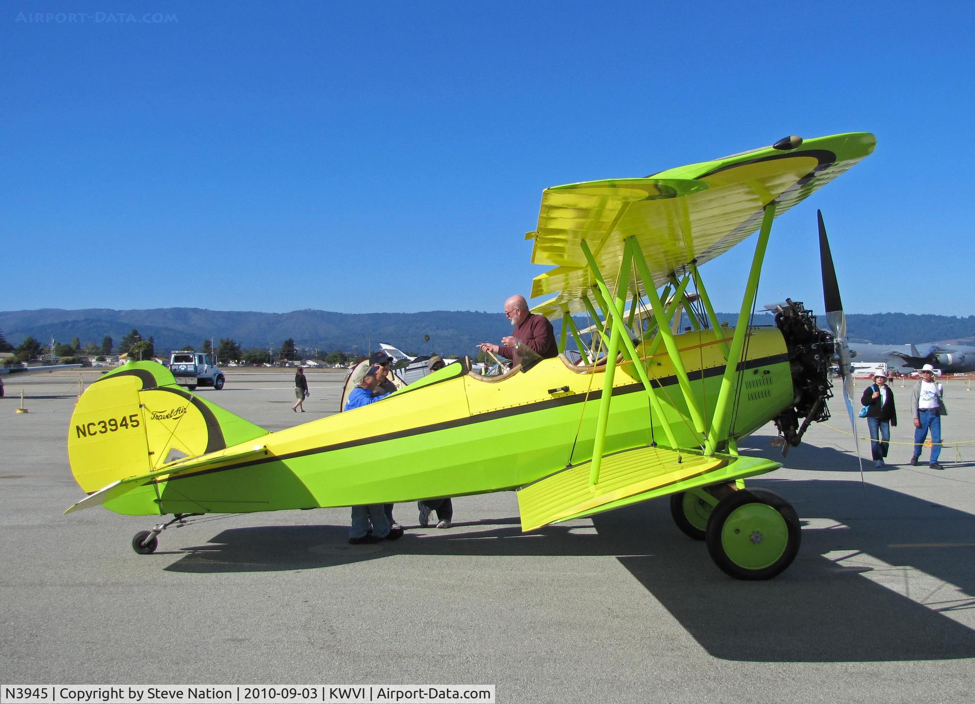 N3945, 1926 Travel Air 4000 C/N 319, Lime green (!) 1926 Travel Air 4000 painted as NC3945 @ Watsonville Fly-In