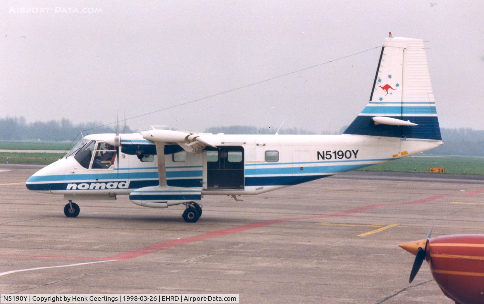 N5190Y, 1976 GAF N22B Nomad C/N N22B-026, Nomad at Rotterdam for para dropping