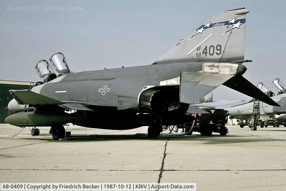 68-0409, 1968 McDonnell Douglas F-4E Phantom II C/N 3515, flightline at March AFB