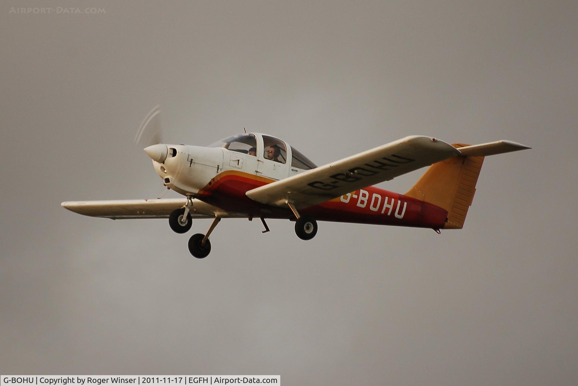 G-BOHU, 1980 Piper PA-38-112 Tomahawk Tomahawk C/N 38-80A0031, Cambrian Flying Club Tomahawk departing Runway 22.