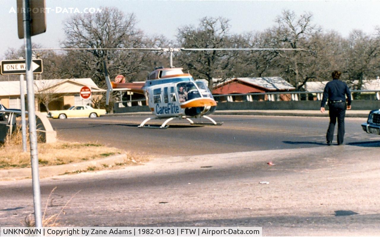 UNKNOWN, Helicopters Various C/N unknown, Careflite landing at an accident scene in Ft. Worth, TX
