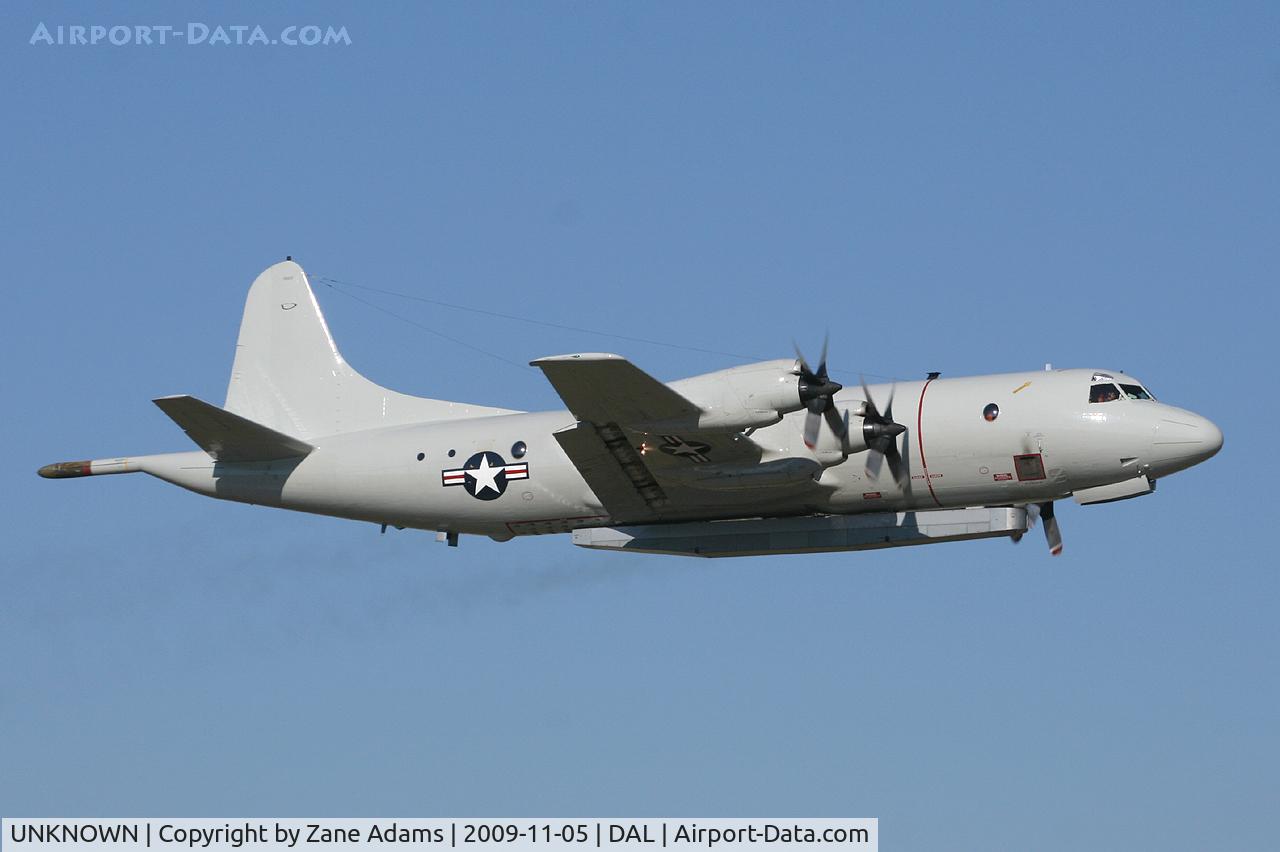 UNKNOWN, Lockheed P-3 Orion C/N unknown, Unmarked P-3 departing Dallas Love Field.