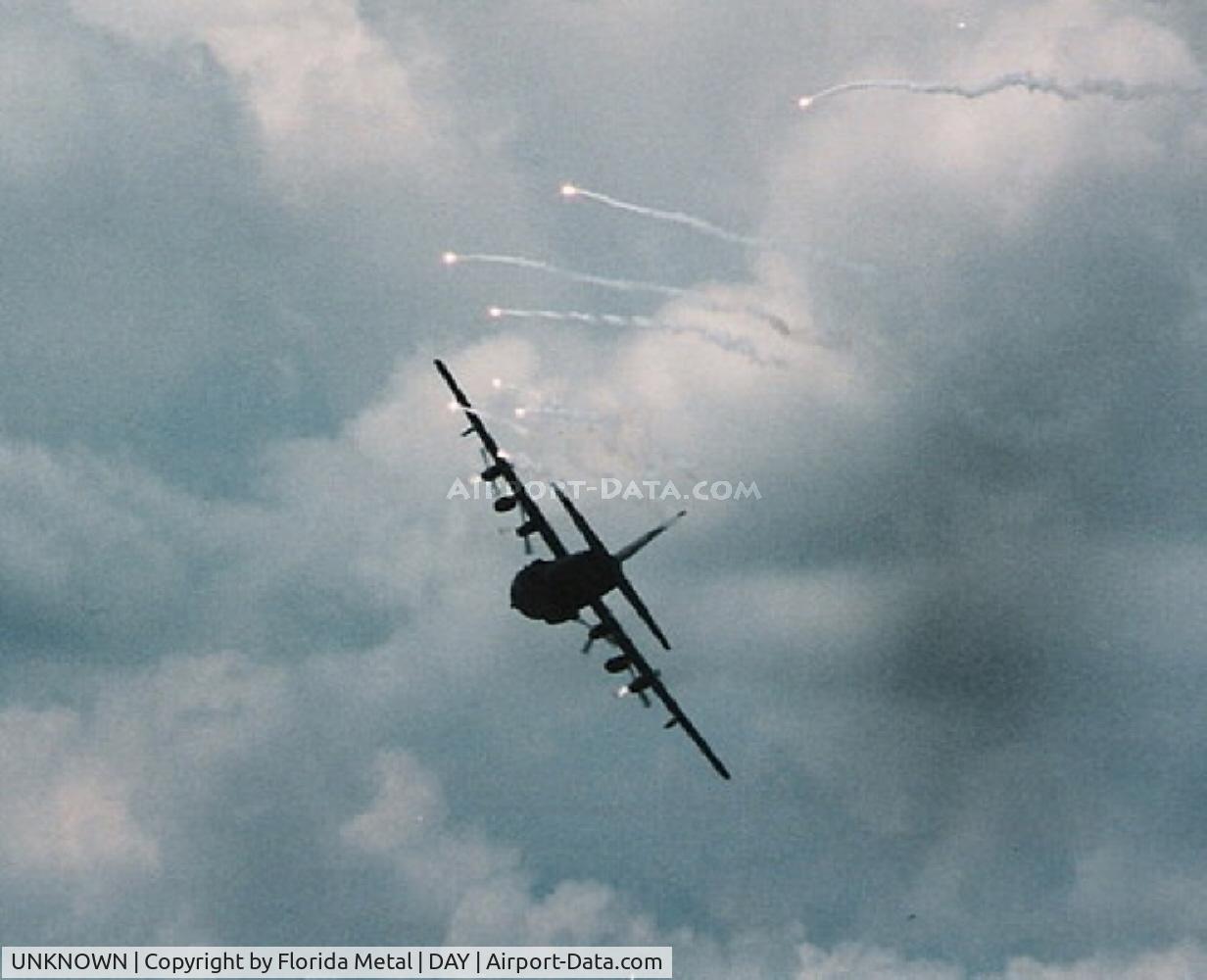 UNKNOWN, Lockheed C-130 Hercules C/N unknown, AC-130 with flares