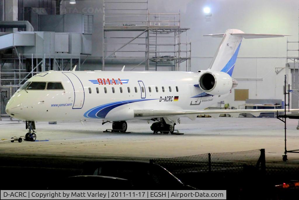 D-ACRC, 2001 Canadair CRJ-200ER (CL-600-2B19) C/N 7573, VQ-BPB sat in Air livery Hangar 2.