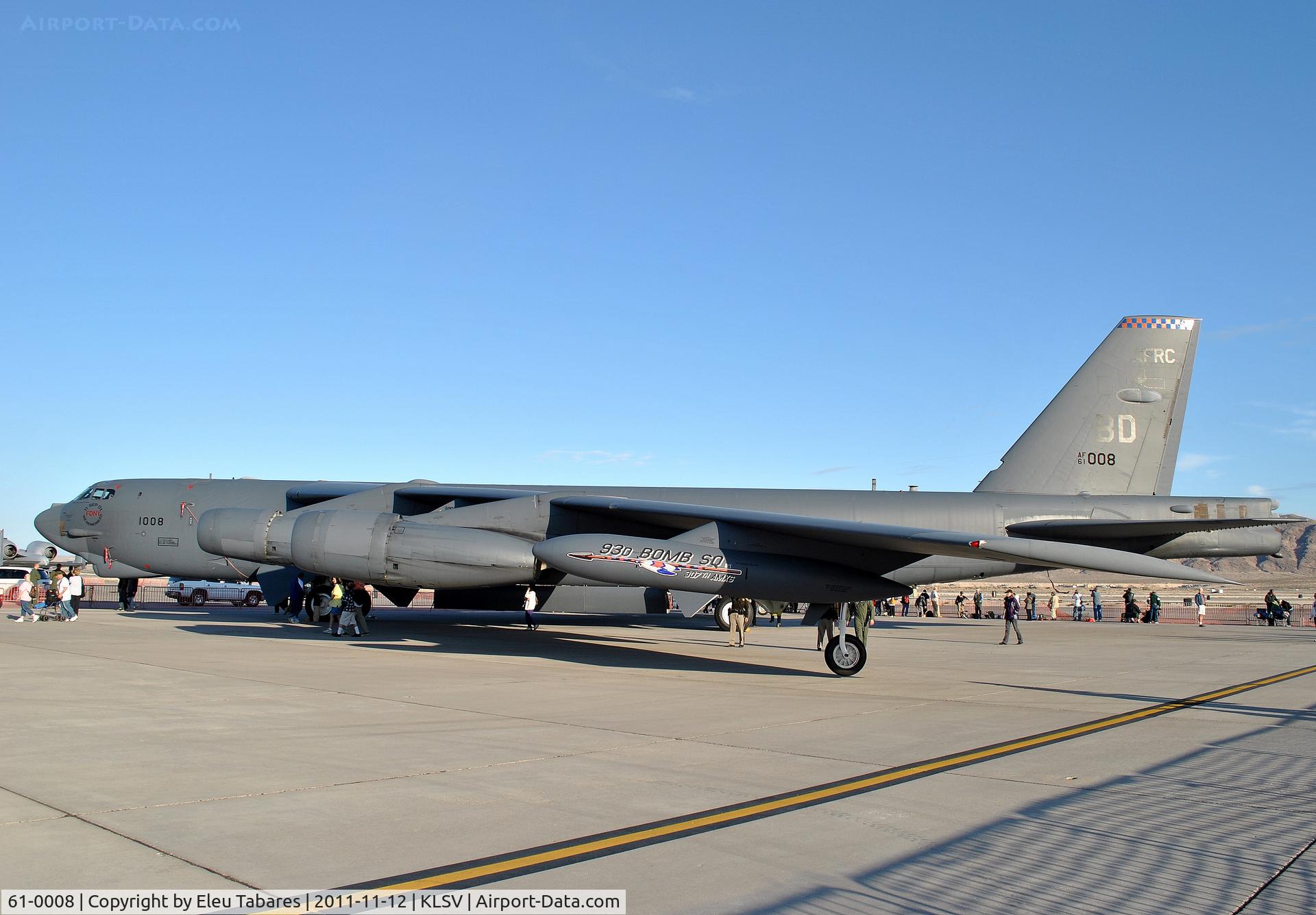 61-0008, 1961 Boeing B-52H Stratofortress C/N 464435, Taken during Aviation Nation 2011 at Nellis Air Force Base, Nevada.