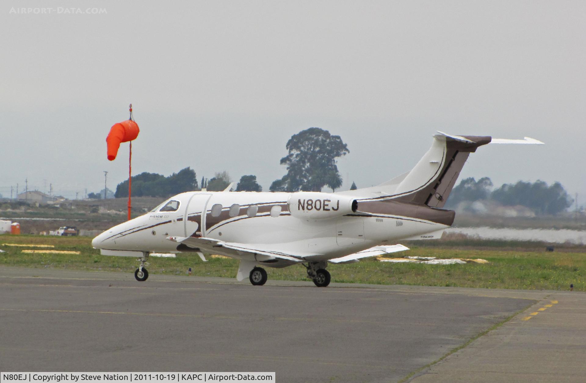 N80EJ, 2010 Embraer EMB-500 Phenom 100 C/N 50000133, Phen One LLC (Aventura, FL) 2010 EMB-500 departing Napa, CA