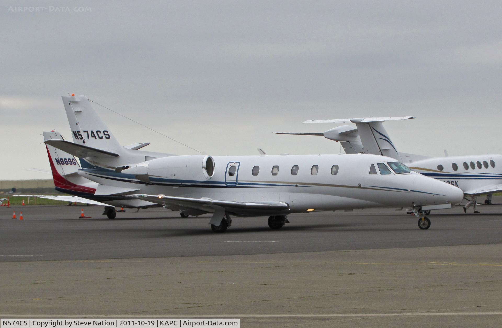N574CS, Cessna 560XL C/N 560-5705, Citation Shares Sales (Greenwich, CT) 2007 Cessna 560XL arriving at Napa, CA
