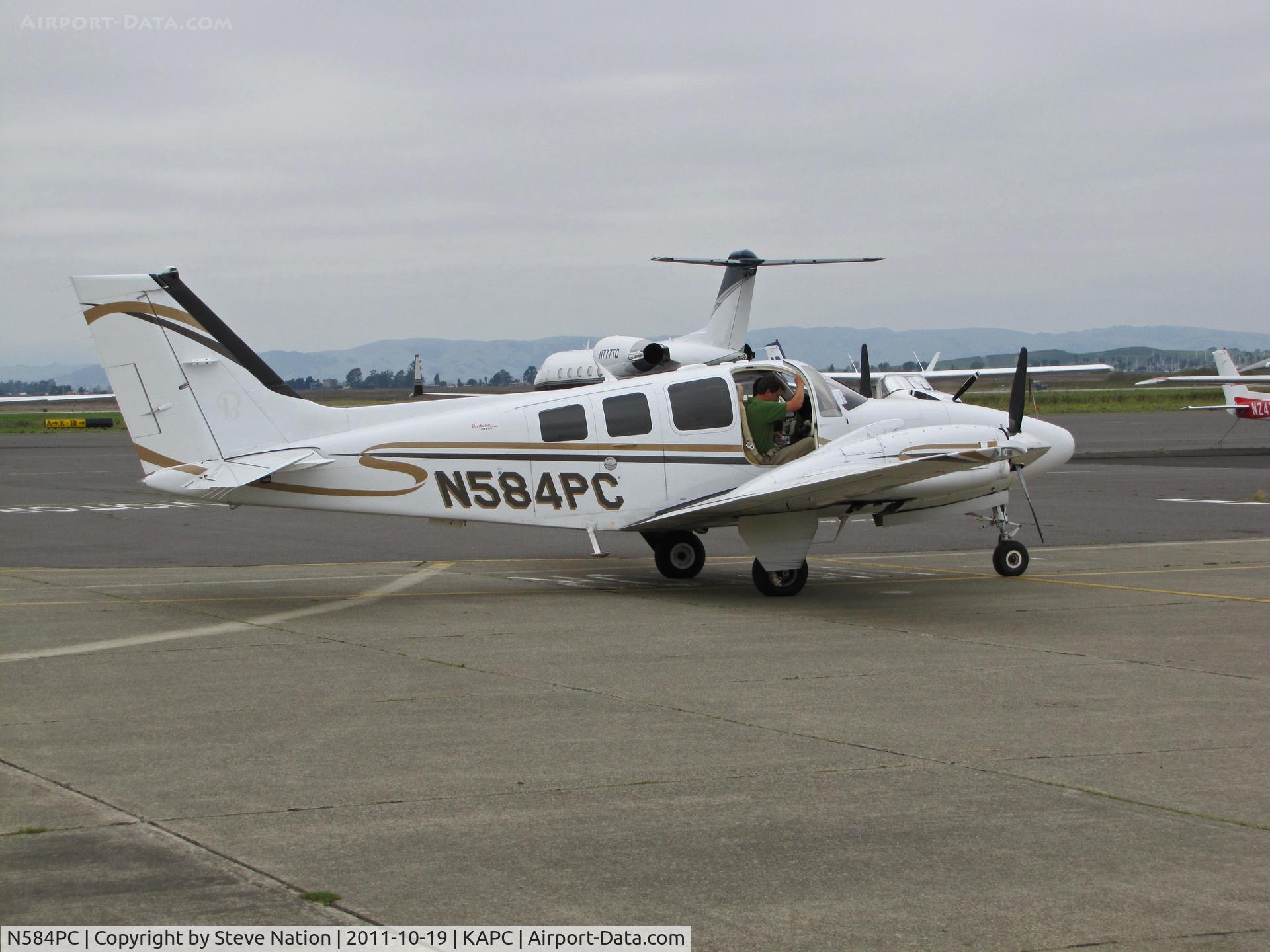 N584PC, 2007 Hawker Beechcraft Corp G58 Baron C/N TH-2211, Paramount Citrus Assoc (Dinuba, CA) 2007 Hawker Beechcraft 2007 G58 Baron arriving at Napa, CA
