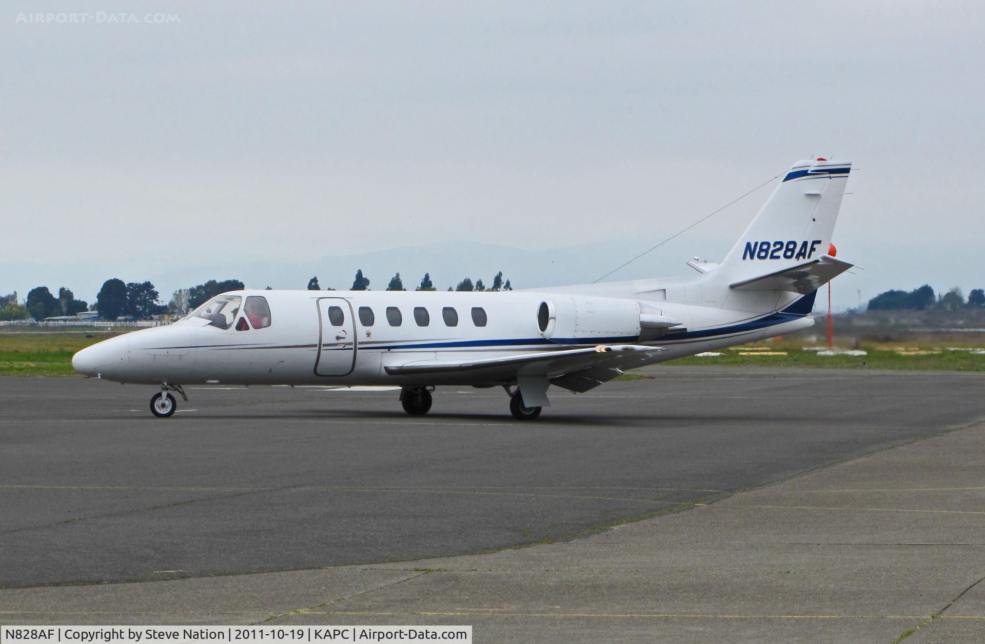 N828AF, 1985 Cessna S550 Citation IIS C/N S550-0067, Tarbert Aviation (Indianapolis, IN) 1985 Cessna S550 arriving at Napa, CA