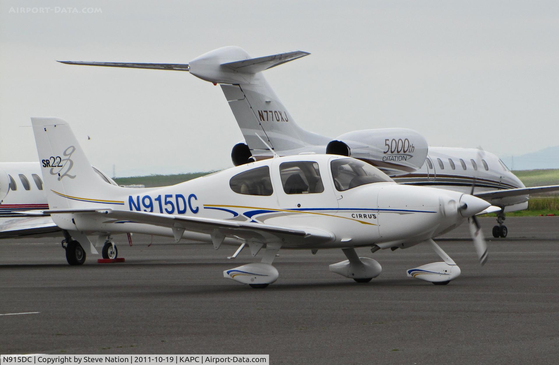 N915DC, 2004 Cirrus SR22 C/N 1093, 2004 Cirrus Design SR22 taxiing for return to San Diego area @ Napa, CA