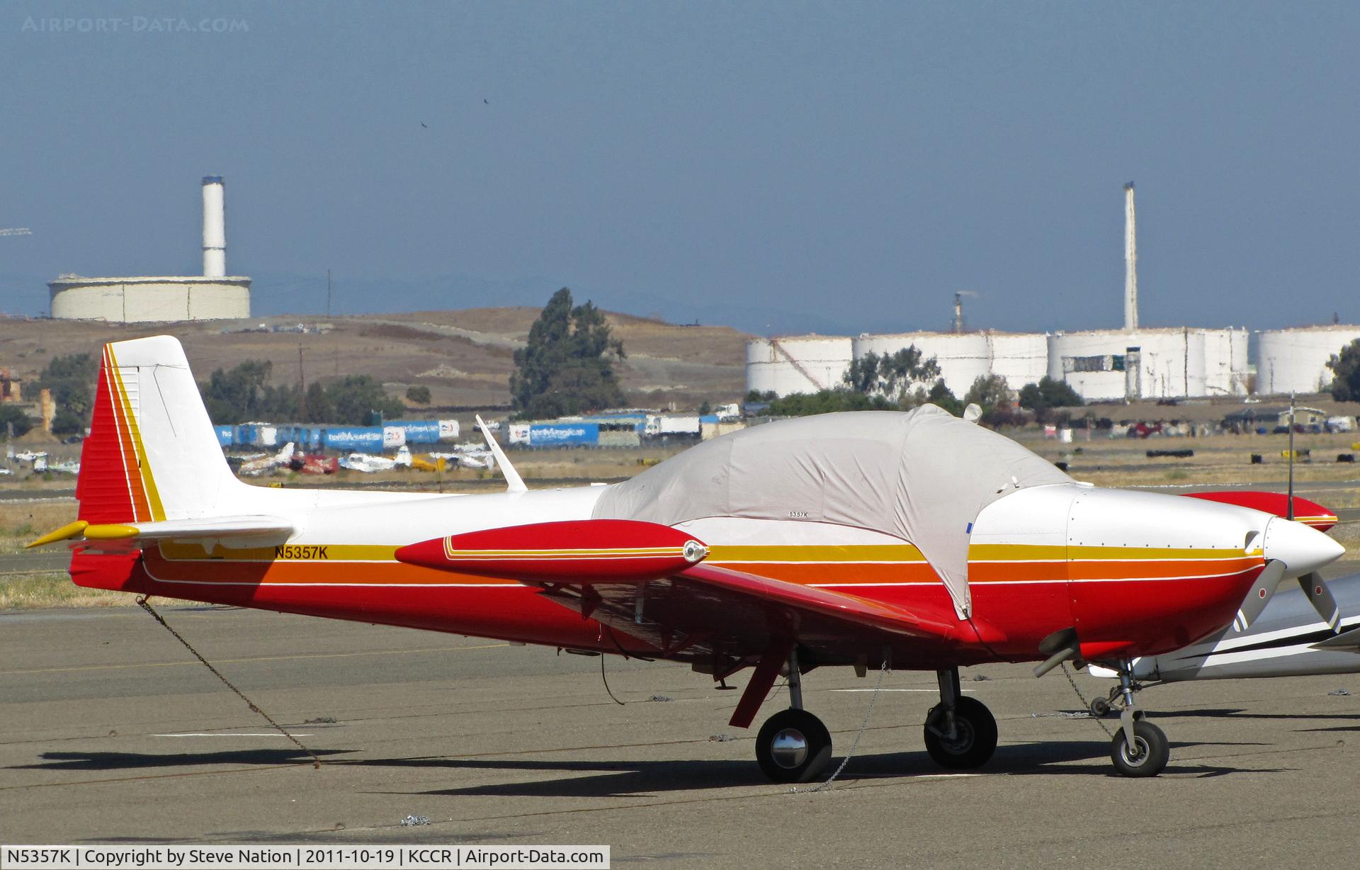 N5357K, 1951 Ryan Navion B C/N NAV-4-2257B, Privately-owned 1951 Ryan Navion B with canopy cover @ Hotel Ramp Concord, CA