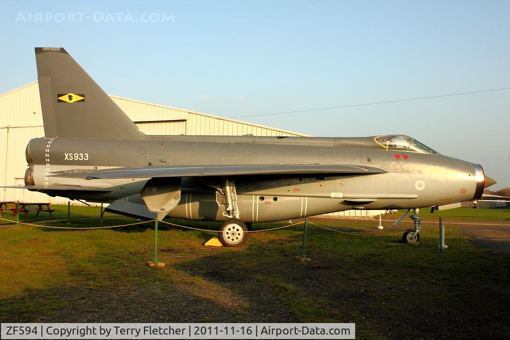 ZF594, English Electric Lightning F.53 C/N 95303, Wears Serial XS933 at North East Air Museum at Washington , UK