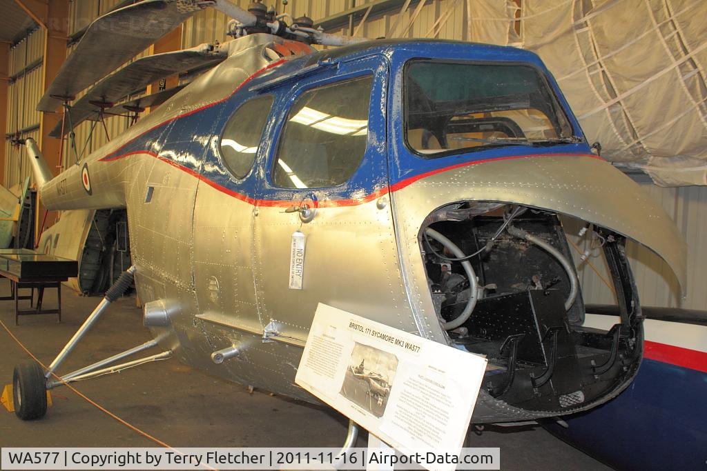 WA577, Bristol 171 Sycamore Mk.3 C/N 12888, at North East Air Museum at Washington , UK
