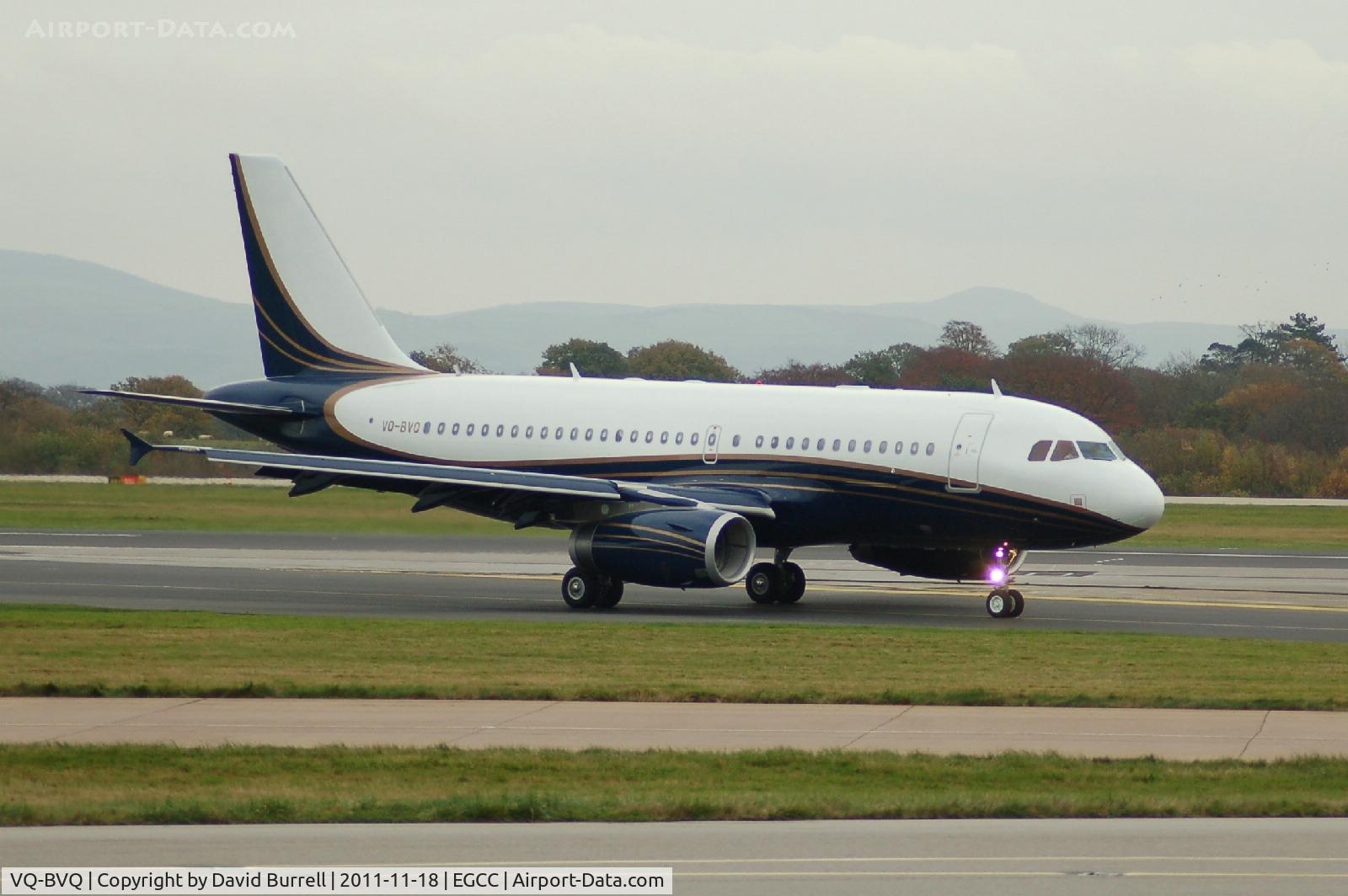 VQ-BVQ, Airbus ACJ319 (A319-133/CJ) C/N 4842, Private Airbus A319-133 CJ taxiing at Manchester Airport