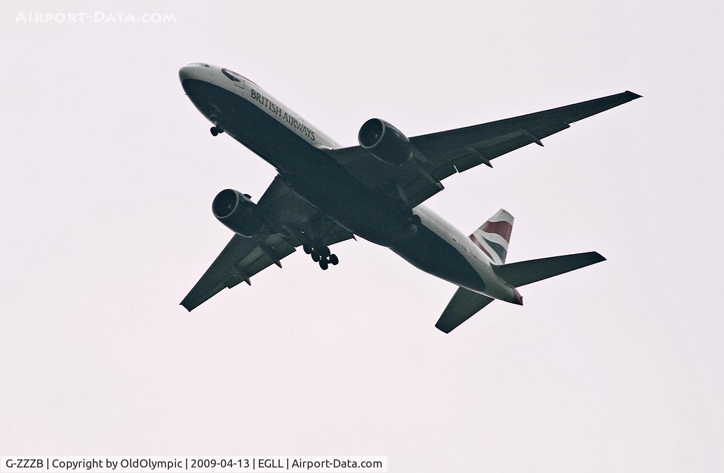 G-ZZZB, 1995 Boeing 777-236 C/N 27106, Over Kew Gardens