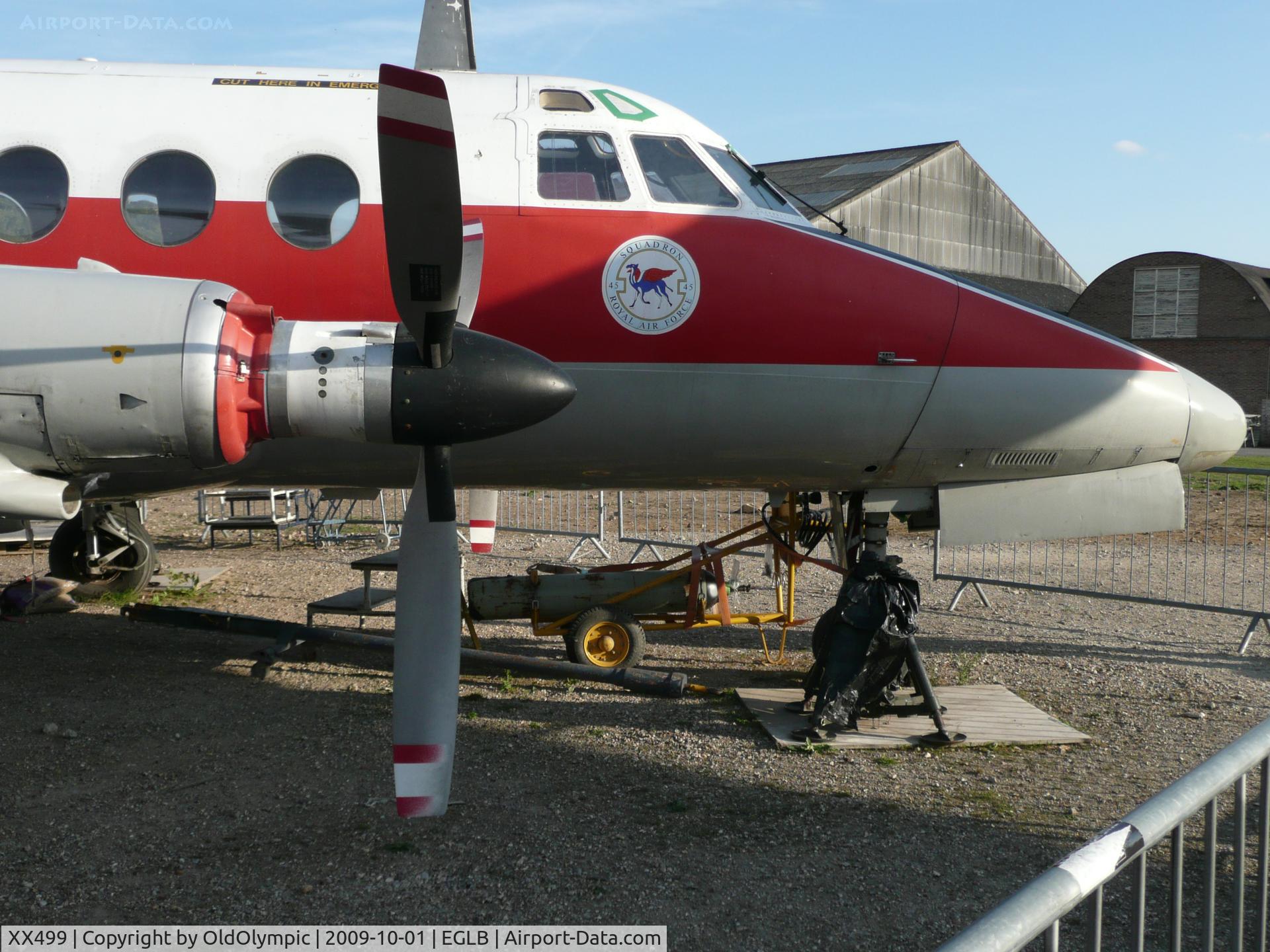 XX499, 1976 Scottish Aviation HP-137 Jetstream T.1 C/N 425, Nose view with crest