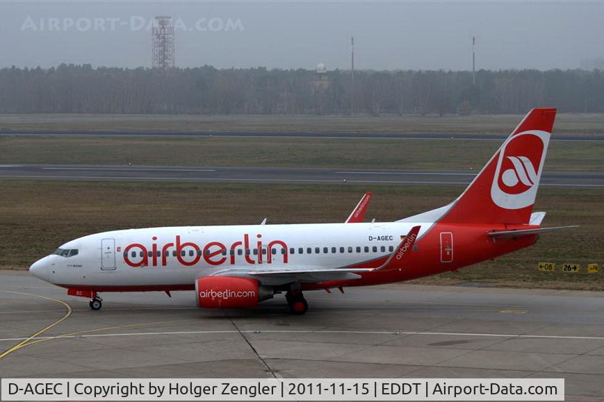 D-AGEC, 2009 Boeing 737-76J C/N 36118, Arrival from Nuremburg/NUC.