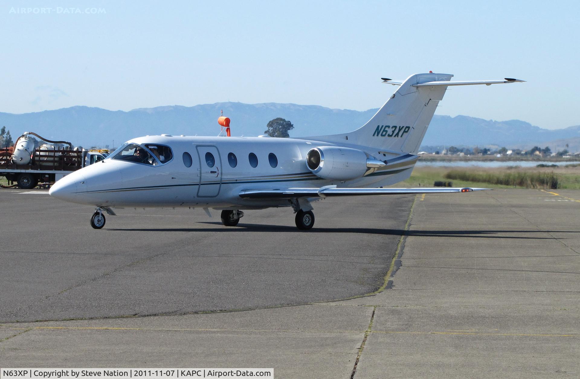 N63XP, 2008 Hawker Beechcraft 400A Beechjet C/N RK-563, N63XP LLC (Brea, CA) 2008 Hawker Beechcraft Corp 400A arriving at Napa Jet Center