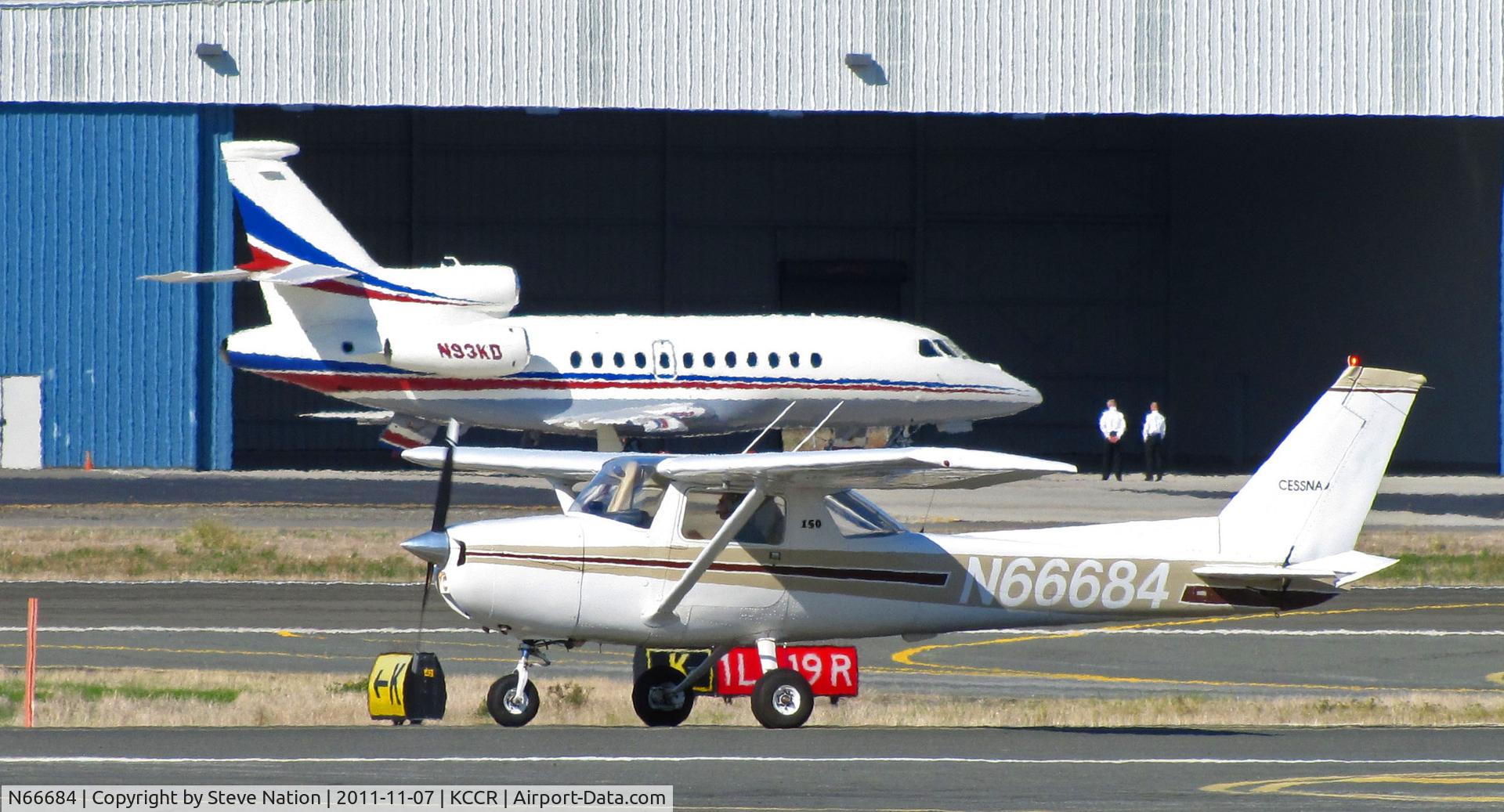 N66684, 1974 Cessna 150M C/N 15076207, Locally-based 1974 Cessna 150M turning off RWY 19L at Buchanan Field