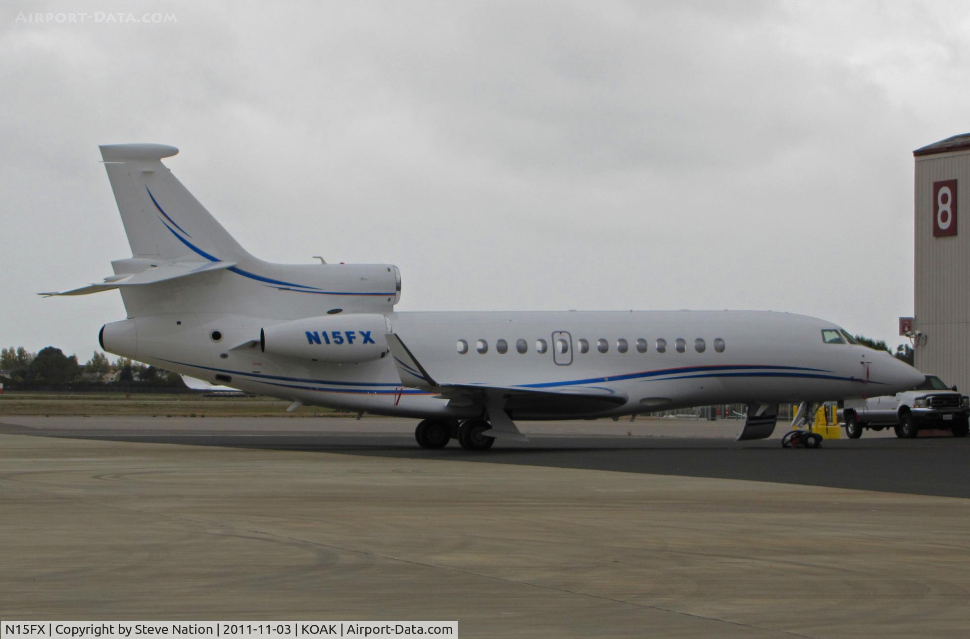 N15FX, 2010 Dassault Falcon 7X C/N 100, N15FX Trust 2010 Dassault Falcon 7X on North Ramp at Oakland, CA home base