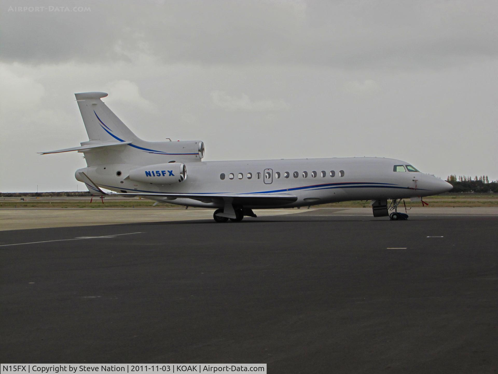 N15FX, 2010 Dassault Falcon 7X C/N 100, N15FX Trust 2010 Dassault Falcon 7X on North Ramp at Oakland, CA home base
