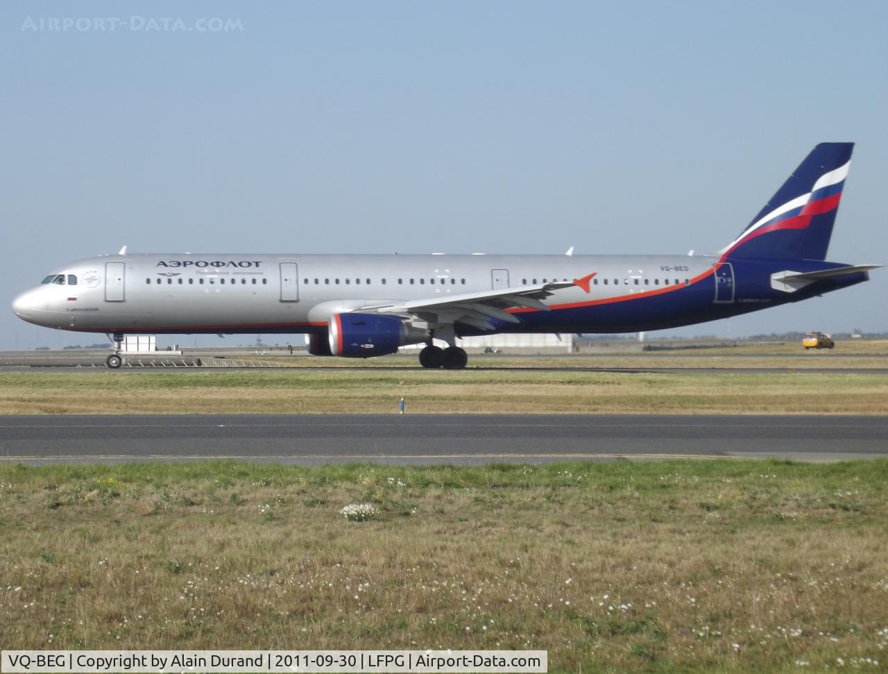 VQ-BEG, 2009 Airbus A321-211 C/N 4116, named 
