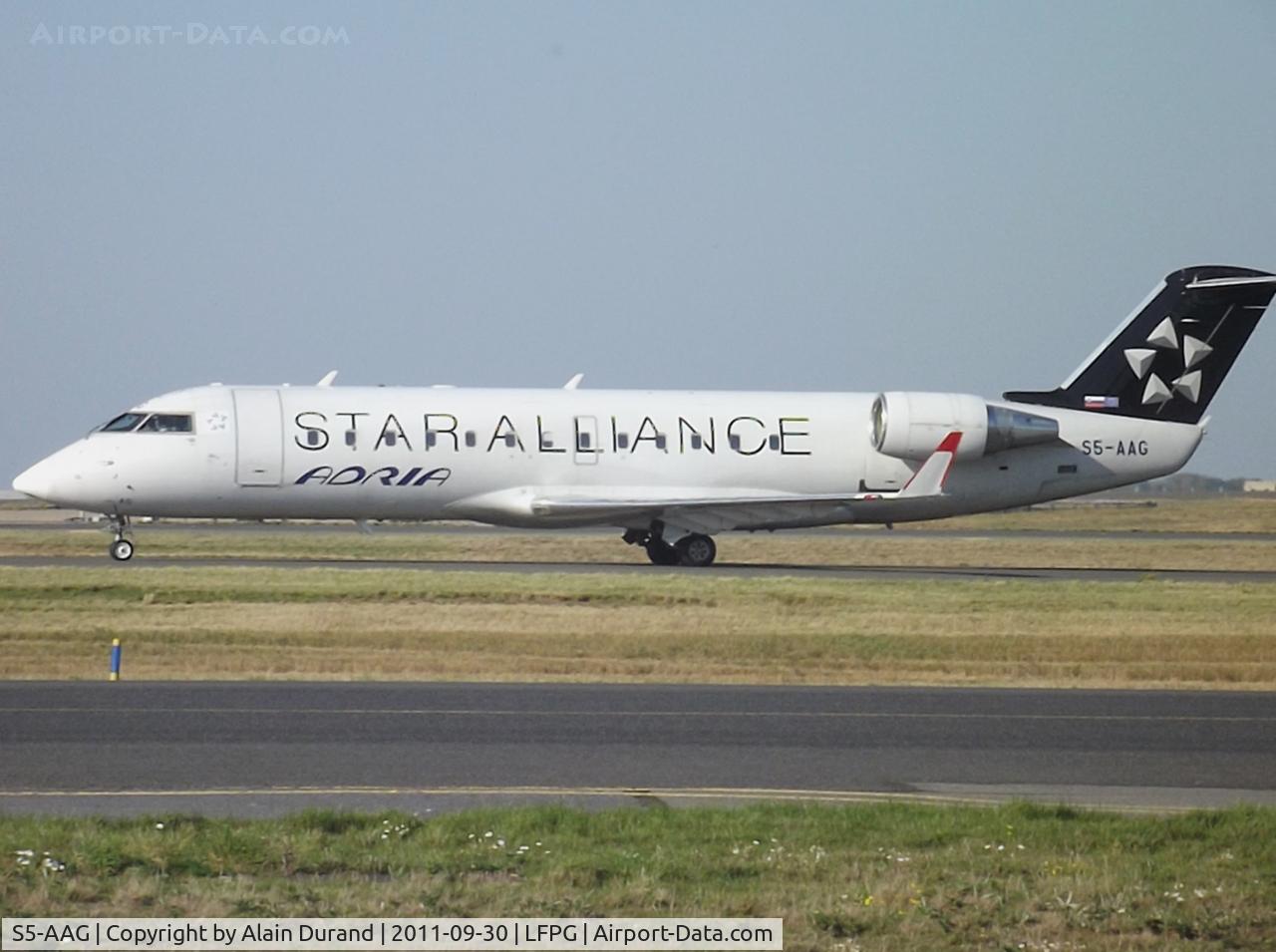 S5-AAG, 2000 Canadair CRJ-200LR (CL-600-2B19) C/N 7384, One of Adria's last flights out from CDG. The Slovenian flag carrier pulled out from the local market place.