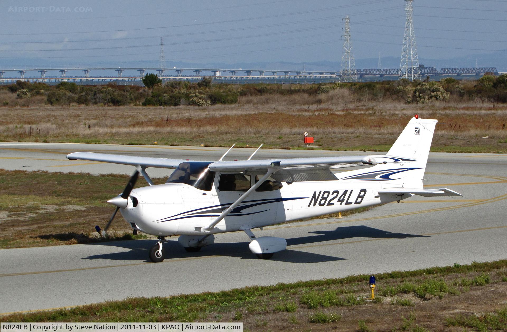 N824LB, 2005 Cessna 172S C/N 172S9824, Locally-based Davis Girls LLC turning off runway at Palo Alto, CA